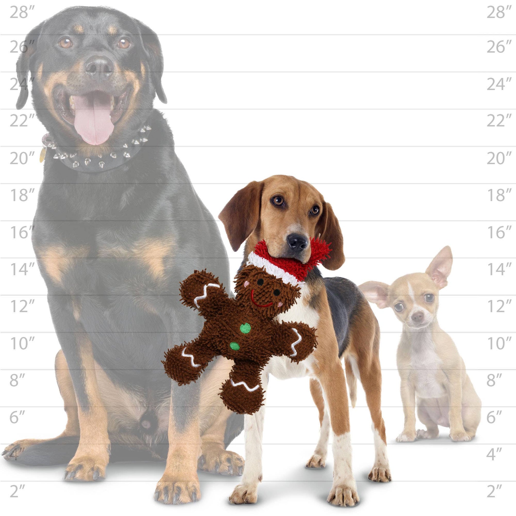 Tuffy Dog Toys - VIP Products - Mighty Microfiber Ball Gingerbread Man, Christmas Dog Toy