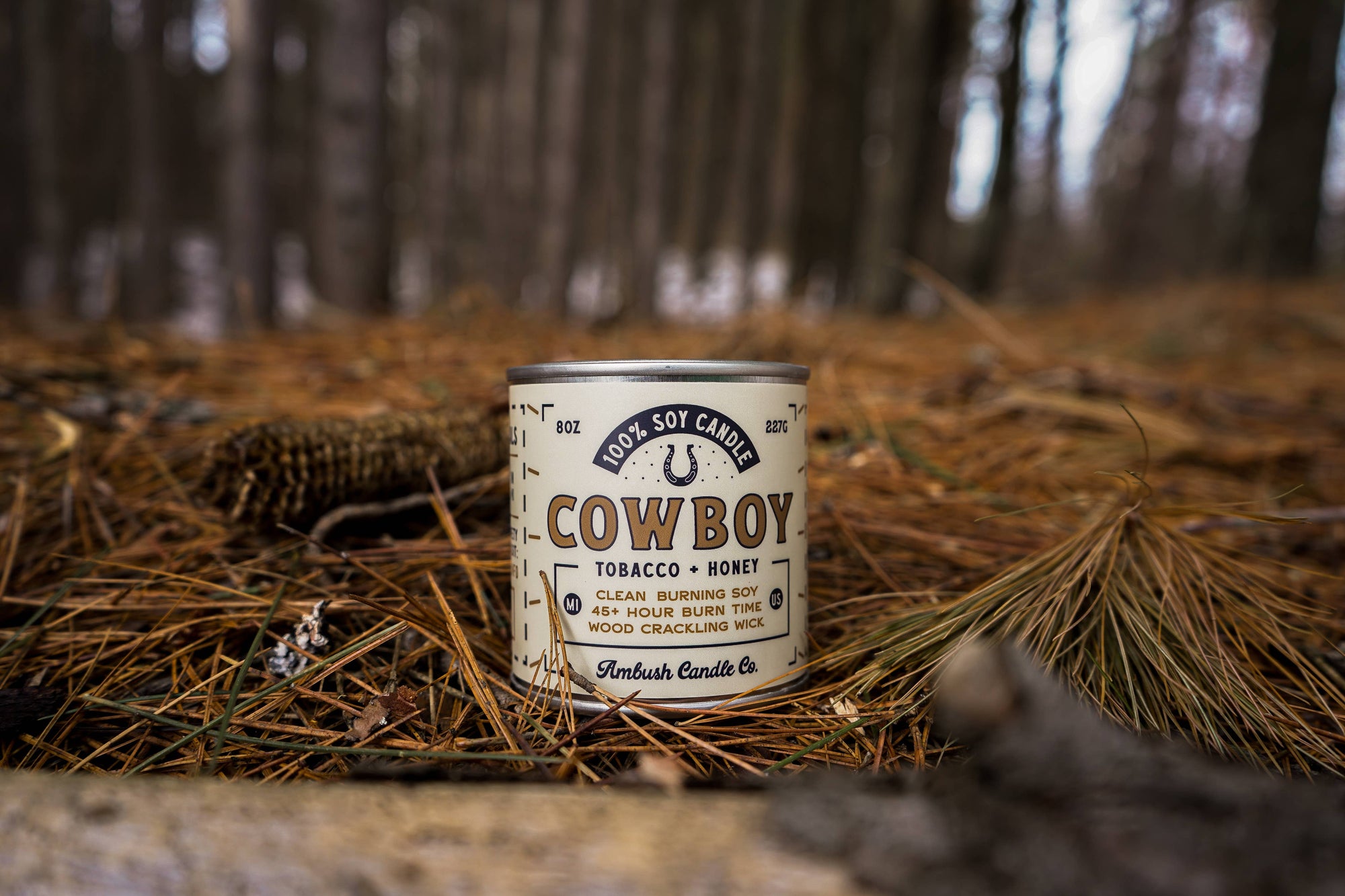 Ambush Candle Co. - Cowboy | Tobacco + Honey 8oz Soy Candle