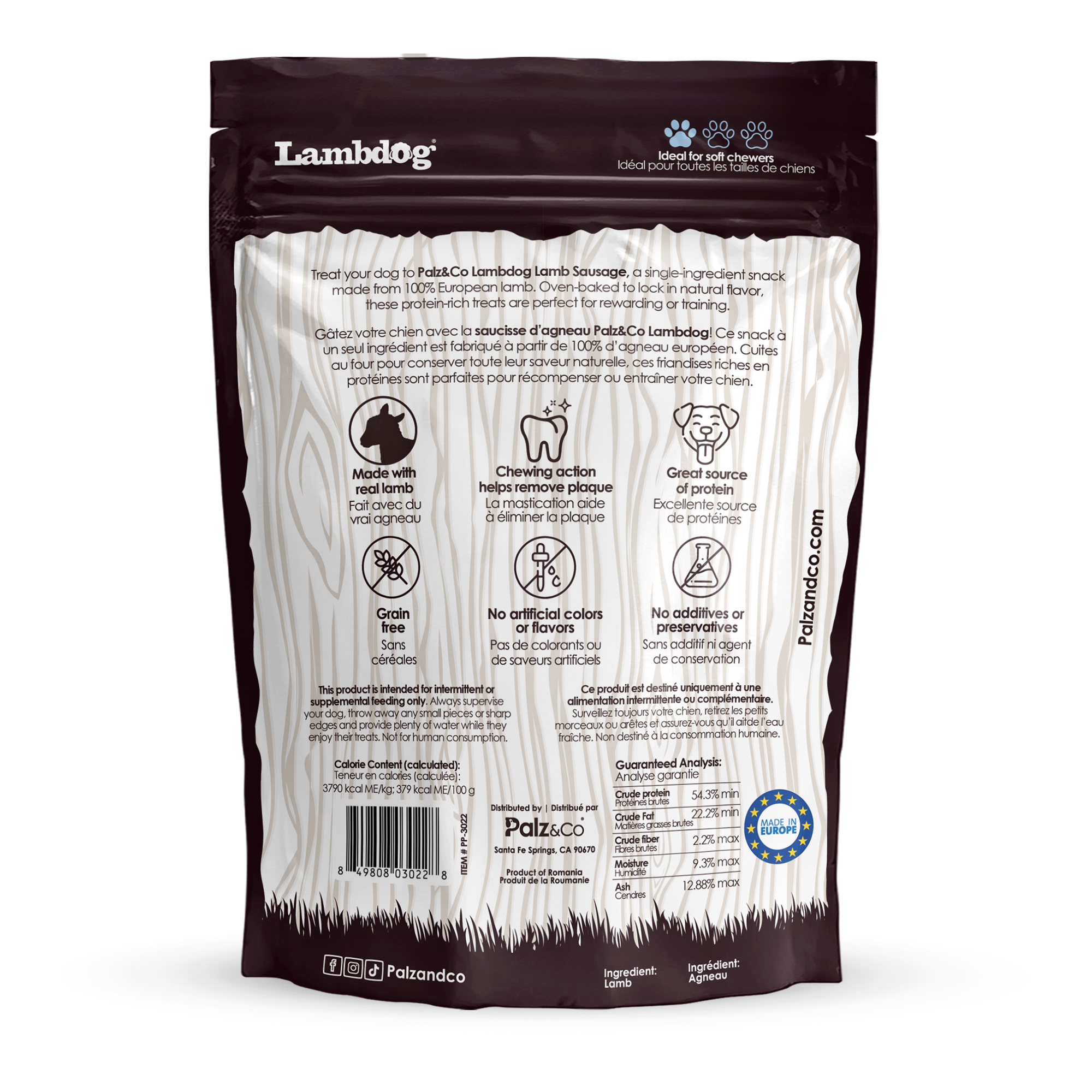 Palz&Co - Lambdog Lamb Sausage Treats: 20 Pack