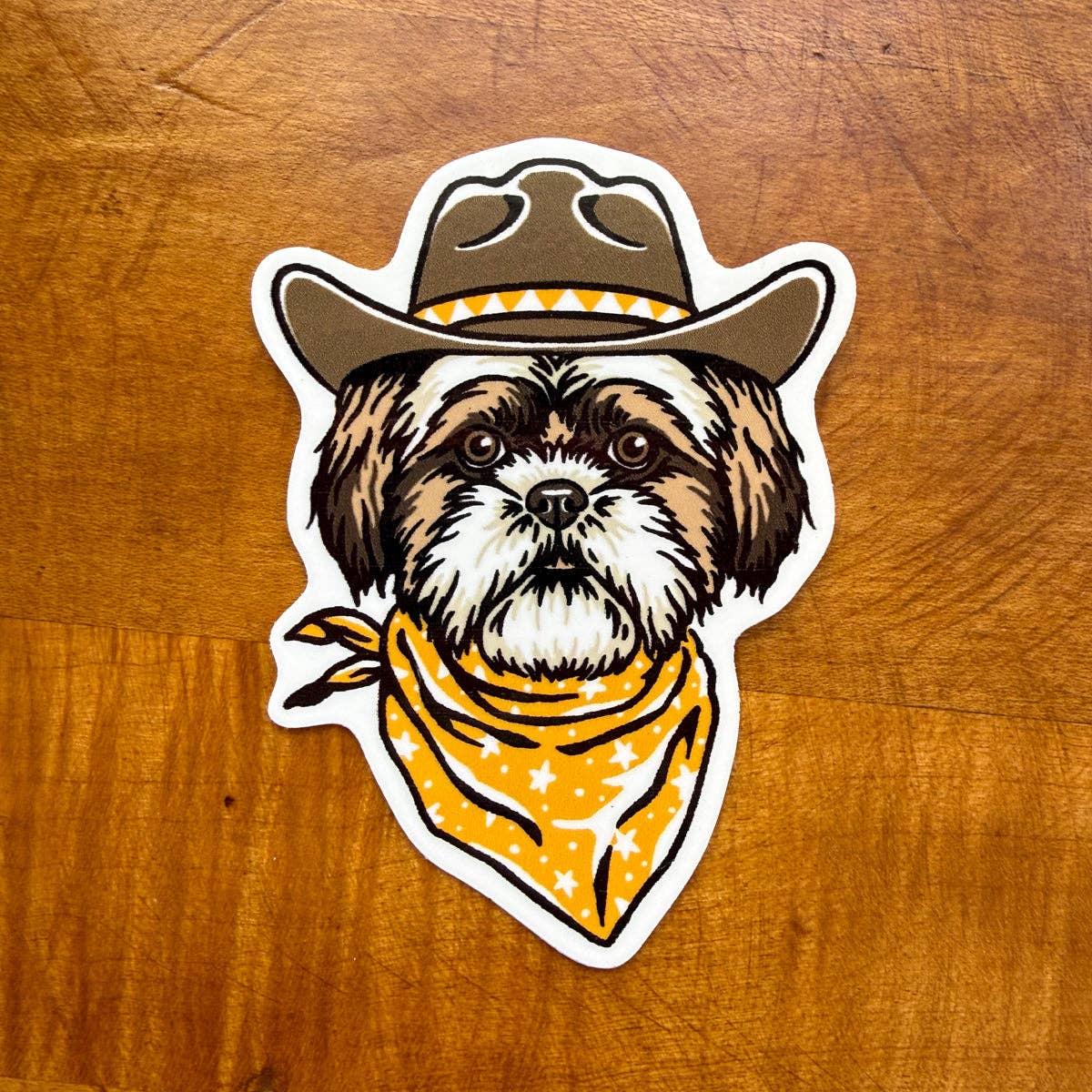 Steel Bison - Shih Tzu Cowdog 3 Inch Glossy Vinyl Sticker