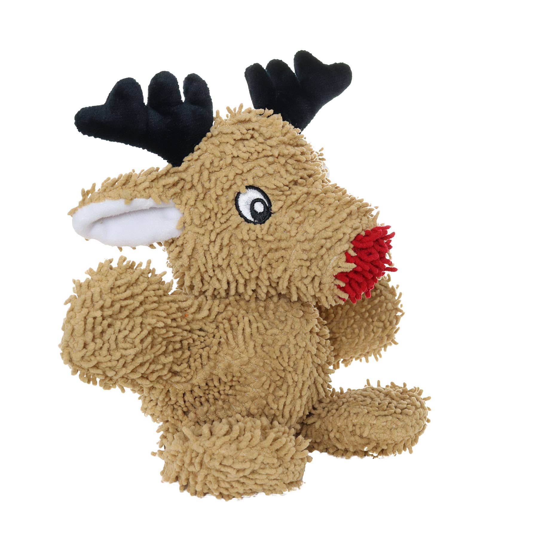 Tuffy Dog Toys - VIP Products - Mighty Microfiber Ball Reindeer, Holiday Squeaky Dog Toy