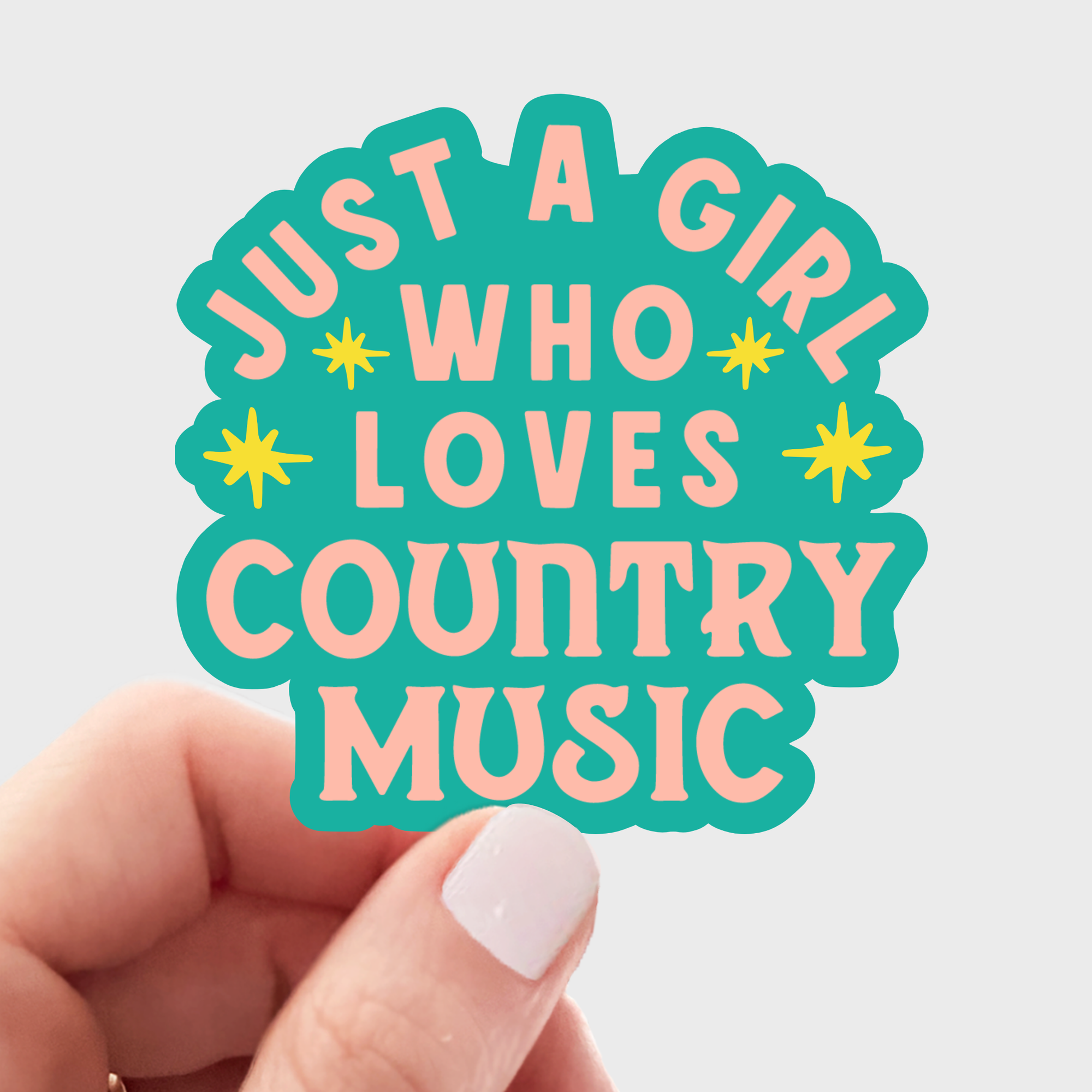 Yarnival - Just a Girl Who Loves Country Music Sticker - cowgirl, west