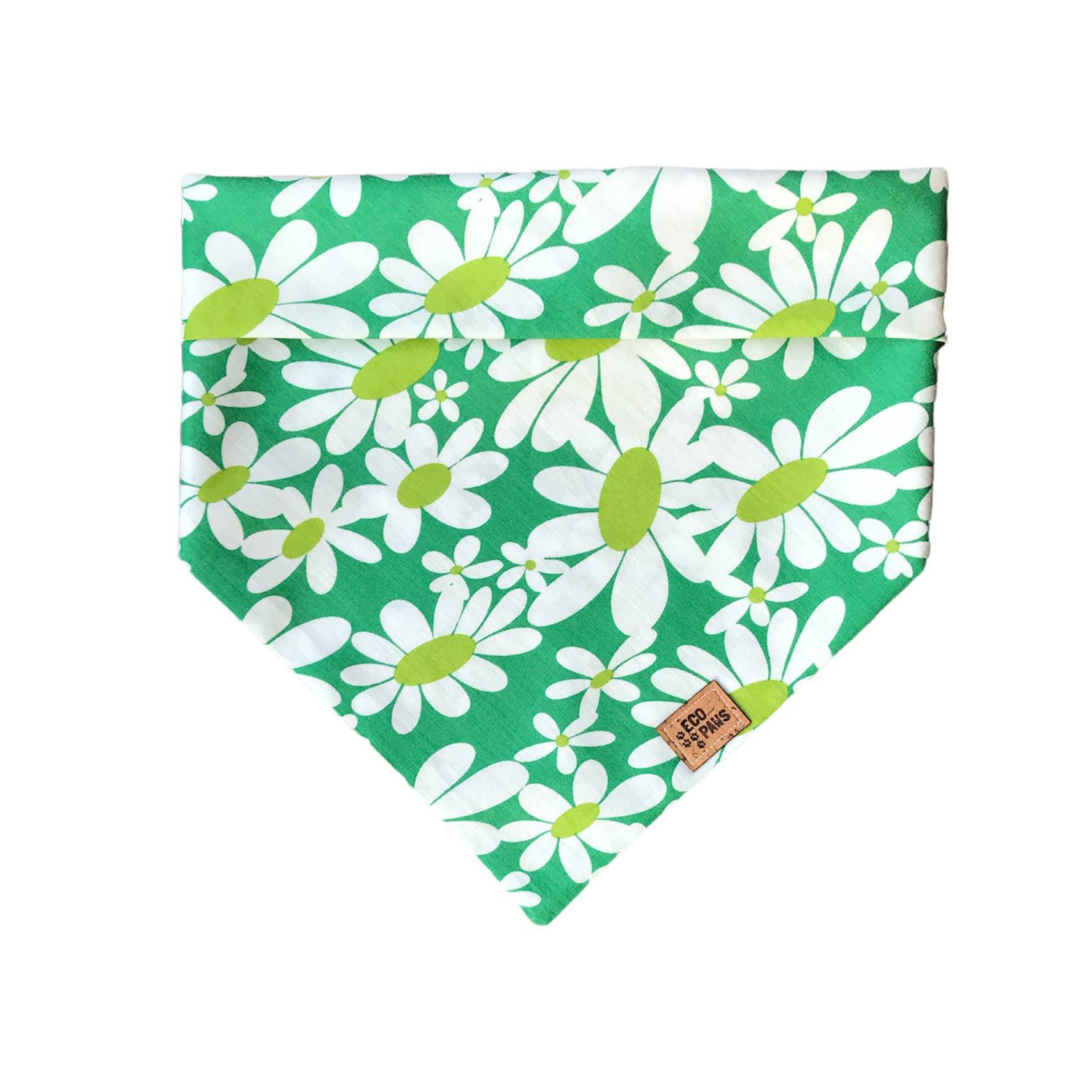 ECO4PAWS - Retro Daisies Green Bandana: XS