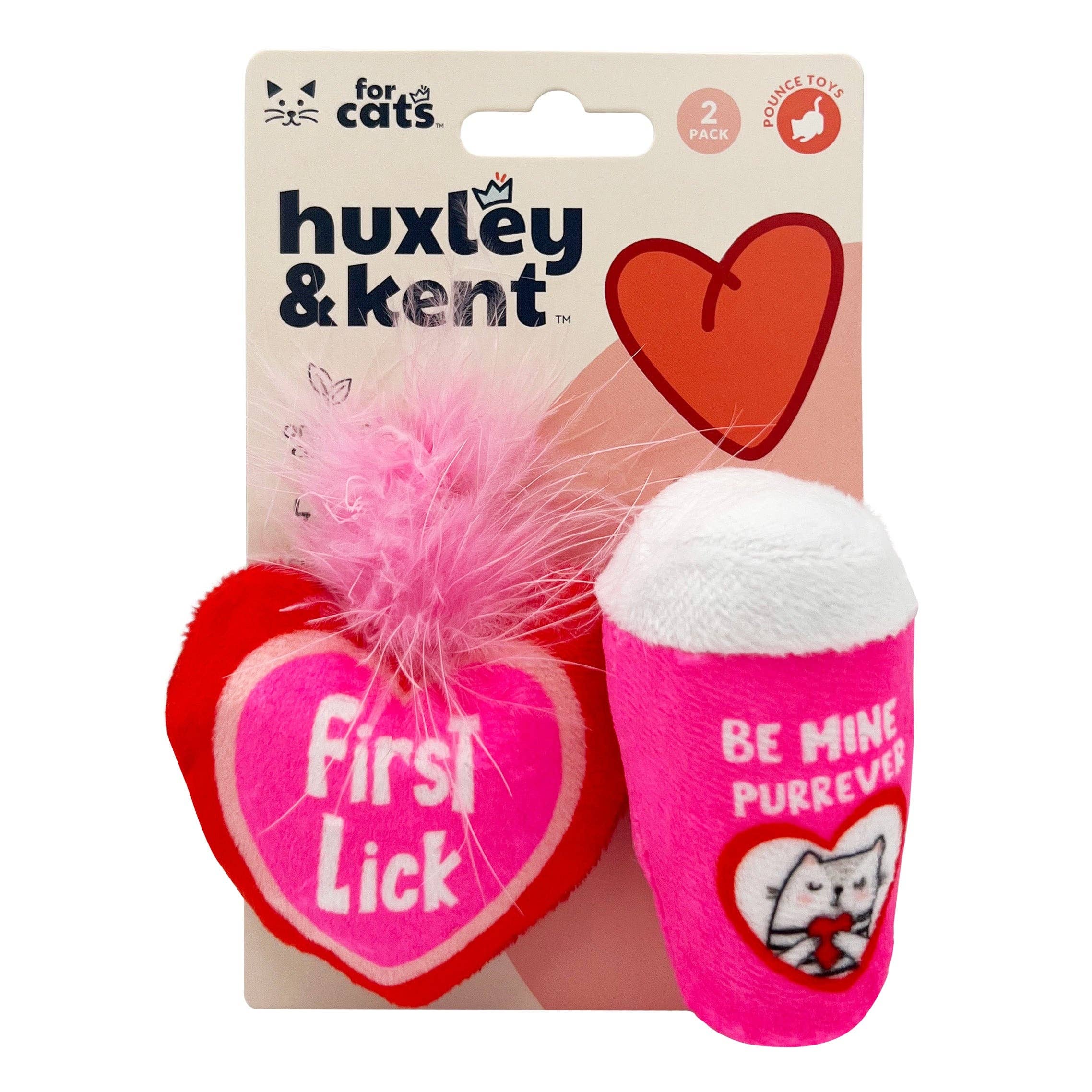 Huxley & Kent - First Lick Heart & Be Mine Coffee 2pk Cat Toy: One Size