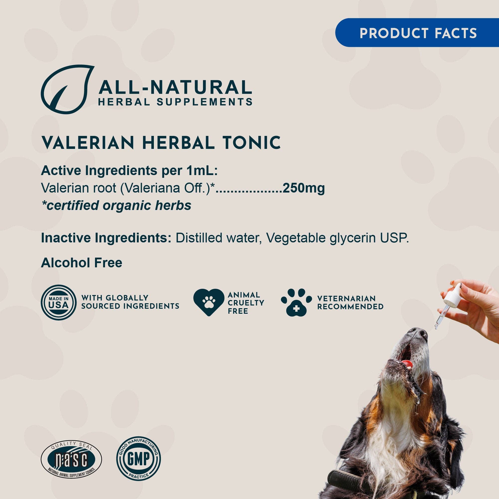 Animal Essentials - Valerian Herbal Tonic | Promotes Calming Effect: 1oz