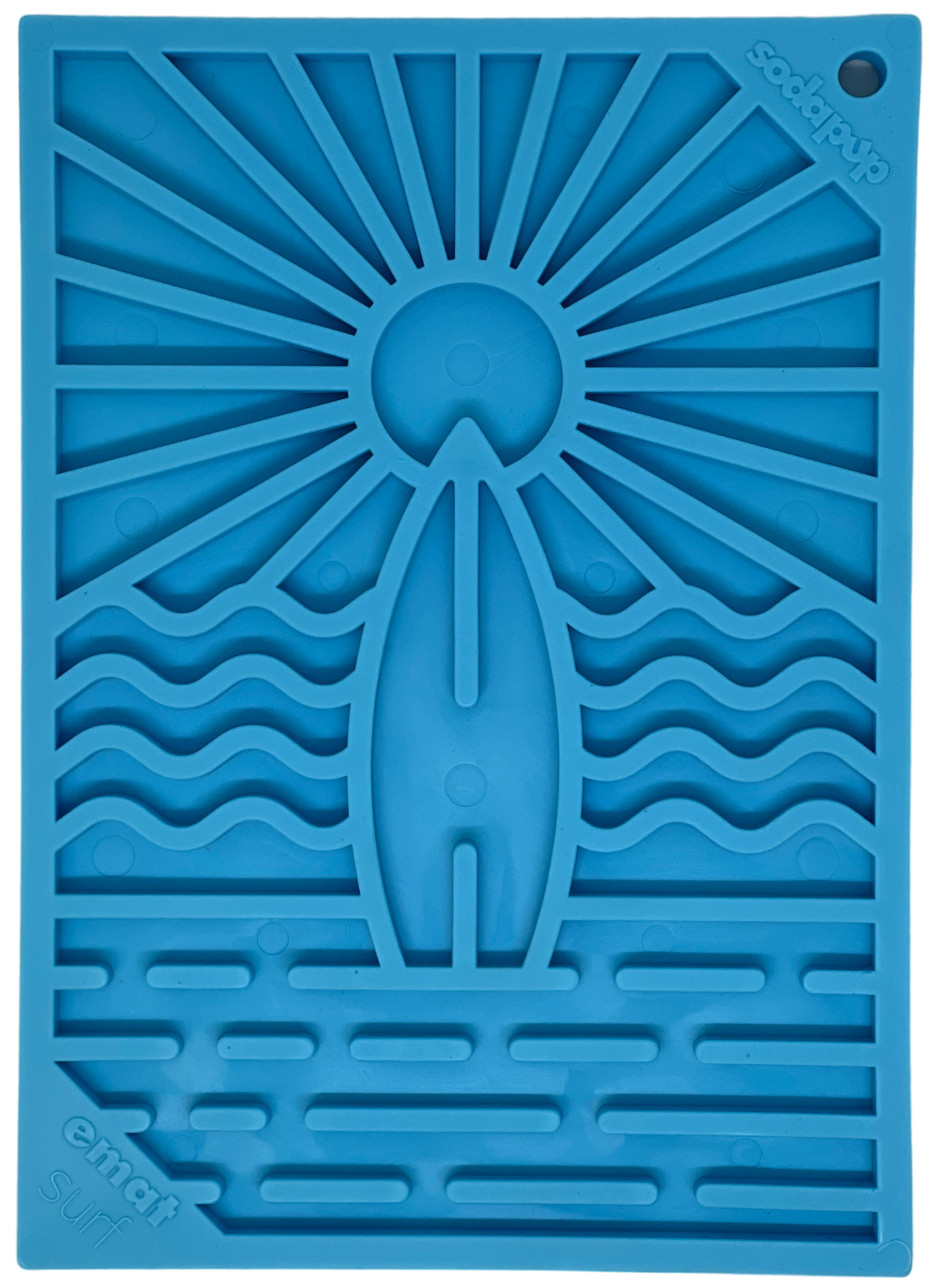 SodaPup - Surf's Up Design eMat Enrichment Lick Mat - small: Surf's Up emat lick mat