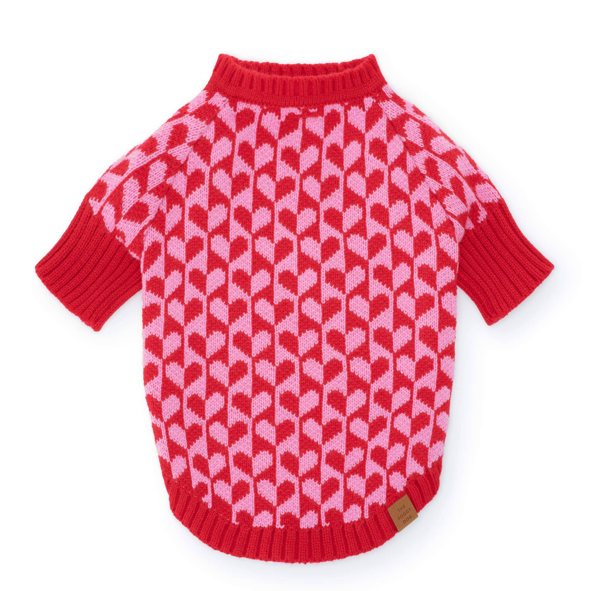 The Foggy Dog - Heart Stripe Valentine's Day Dog Sweater: XXL