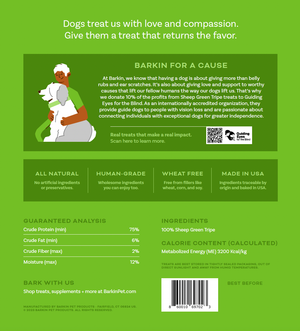 Barkin | Sheep Green Tripe Single Ingredient Dog Treat