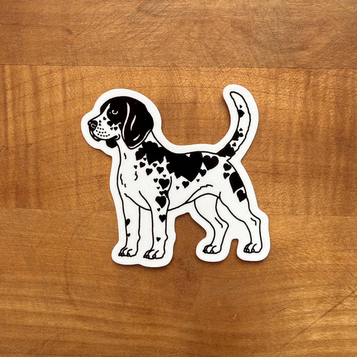 Steel Bison - Beagle Hearts (Black) 2.5 Inch Glossy Vinyl Sticker
