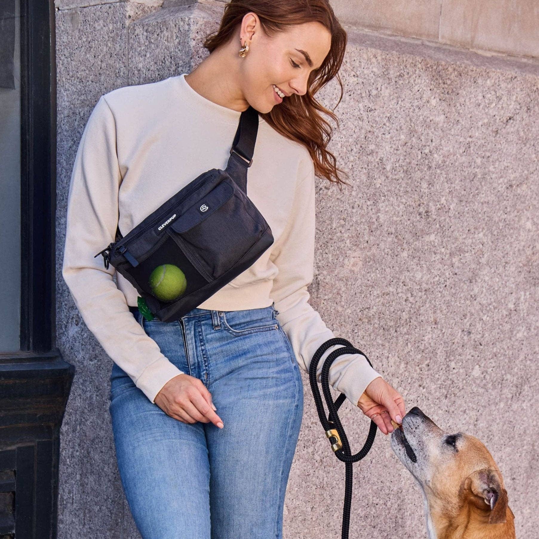 Cleverpup - Dog Walk & Train Sling Bag: Leopard