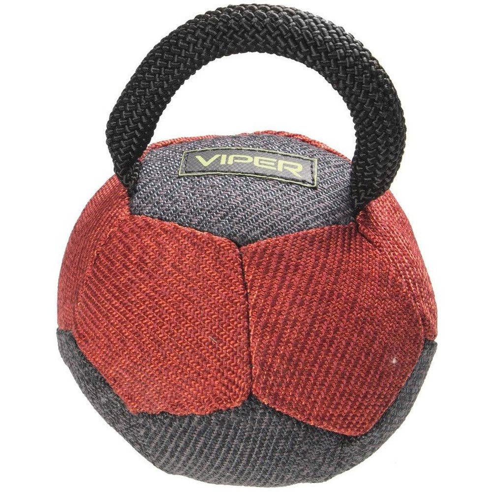 Dogline - Viper French Linen Ball: Black & Red / 4.25" (11cm) / With Handle