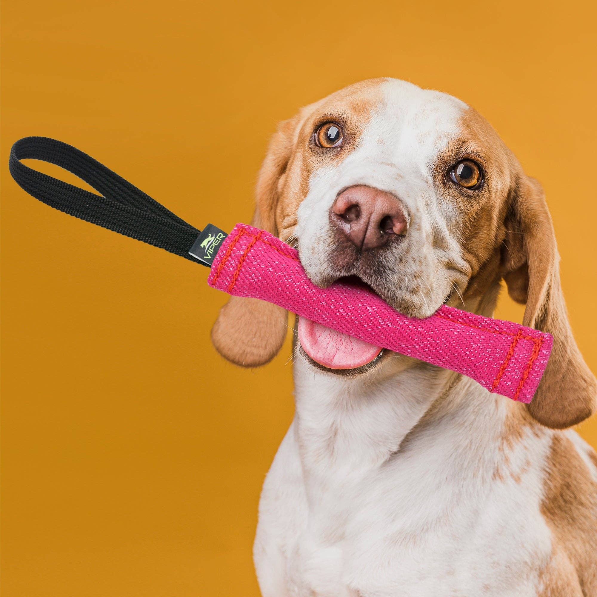 Dogline - Viper French Linen Tug Dog Toy: Red / 12in L x 2in W