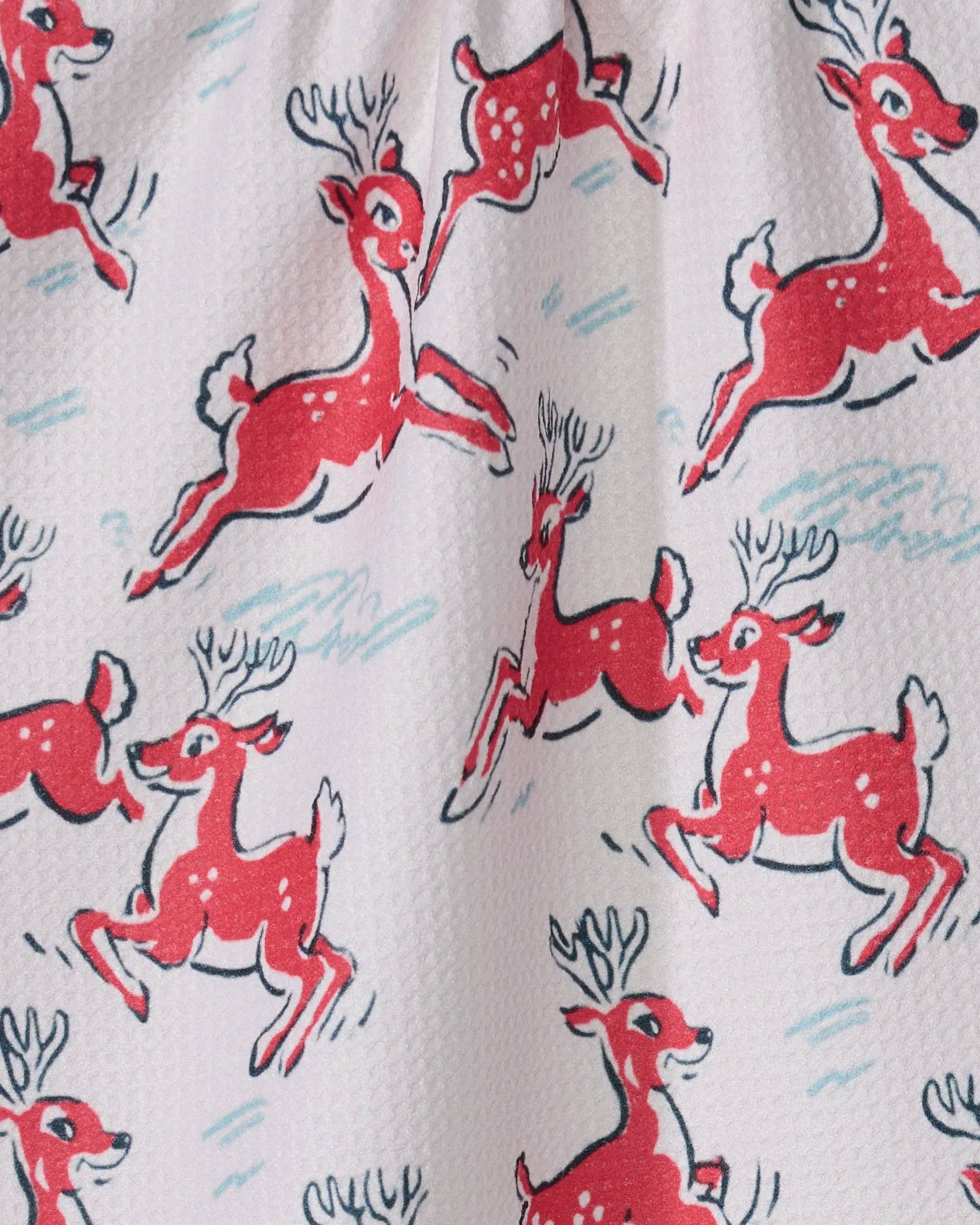 Geometry - Prancing Reindeer Tea Towel