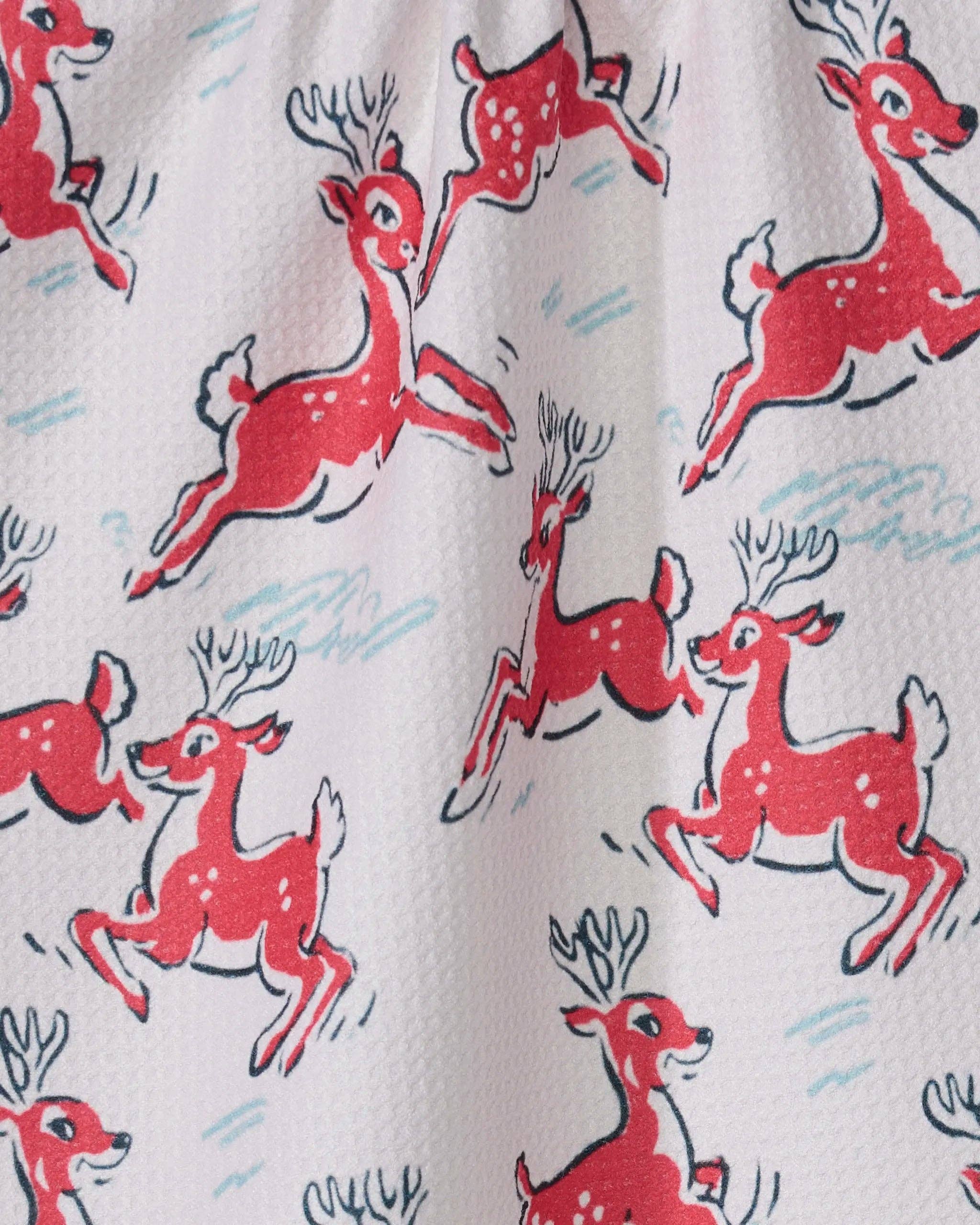 Geometry - Prancing Reindeer Tea Towel