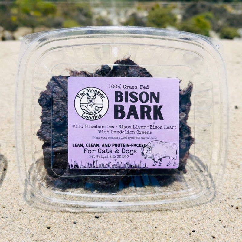 Fur Monster Goodies | Bark: 100% Grass-Fed Bison: Air-Dried Jerky Treat