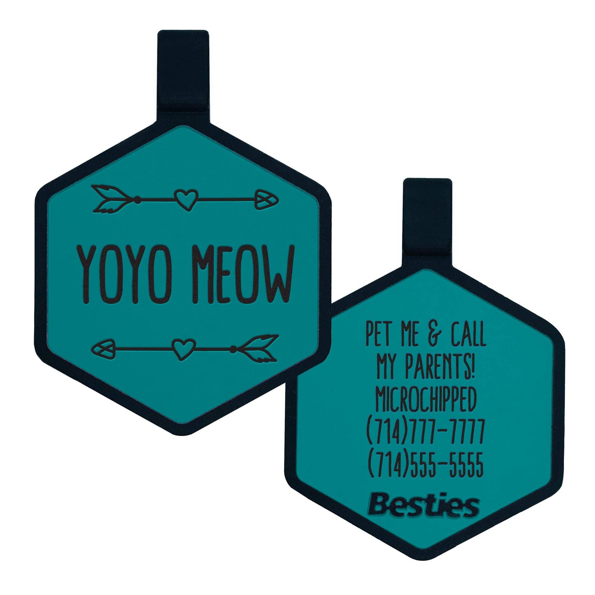 Besties Pets - Wild One Silicone Dog ID Tag: Flamingo Pink