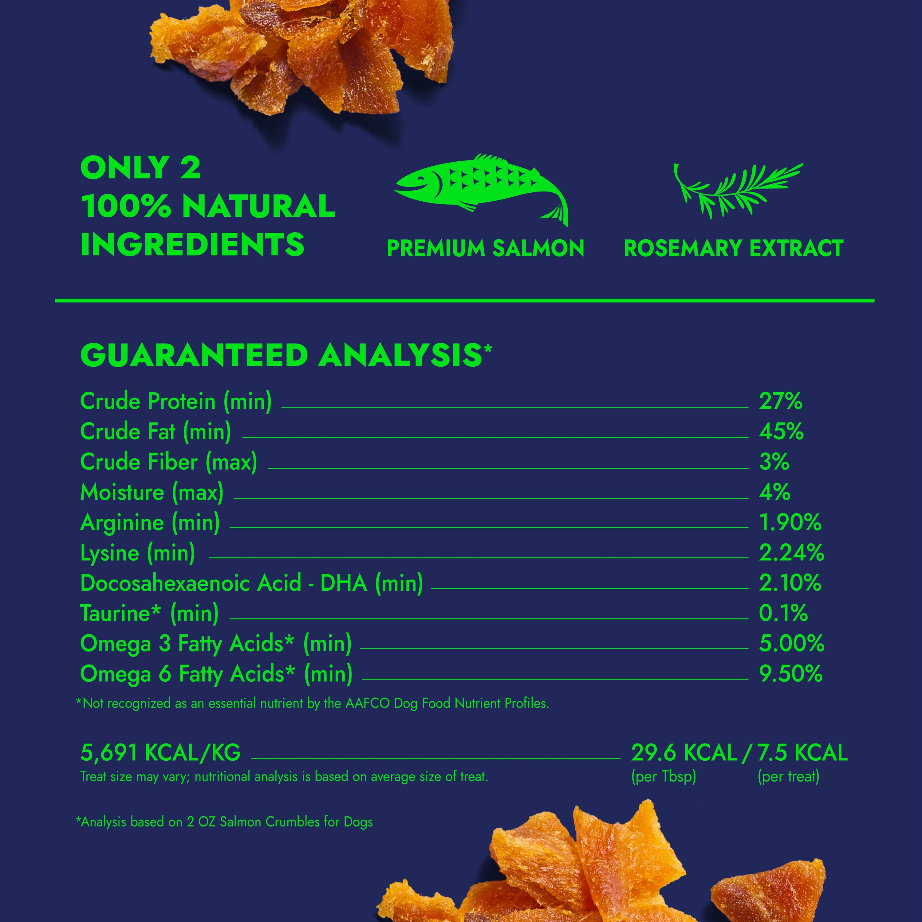 Finfare Pet Foods - Freeze-Dried Salmon Crumbles (Treat & Topper) for Dogs, 2oz