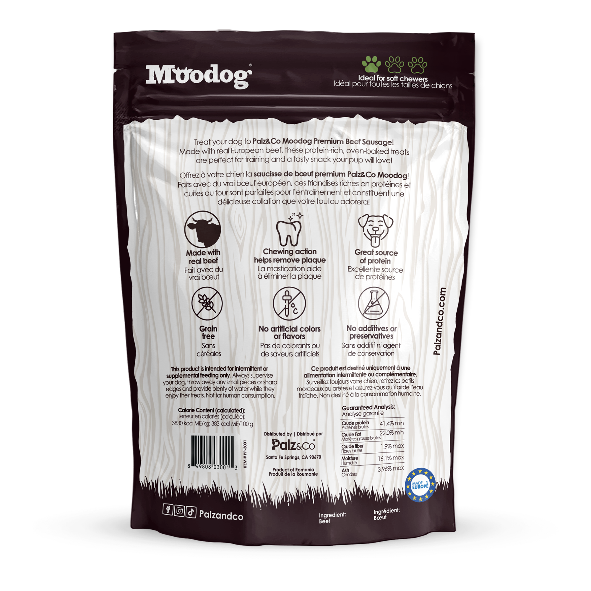 Palz&Co- Moodog Beef Sausage (8 Pack)
