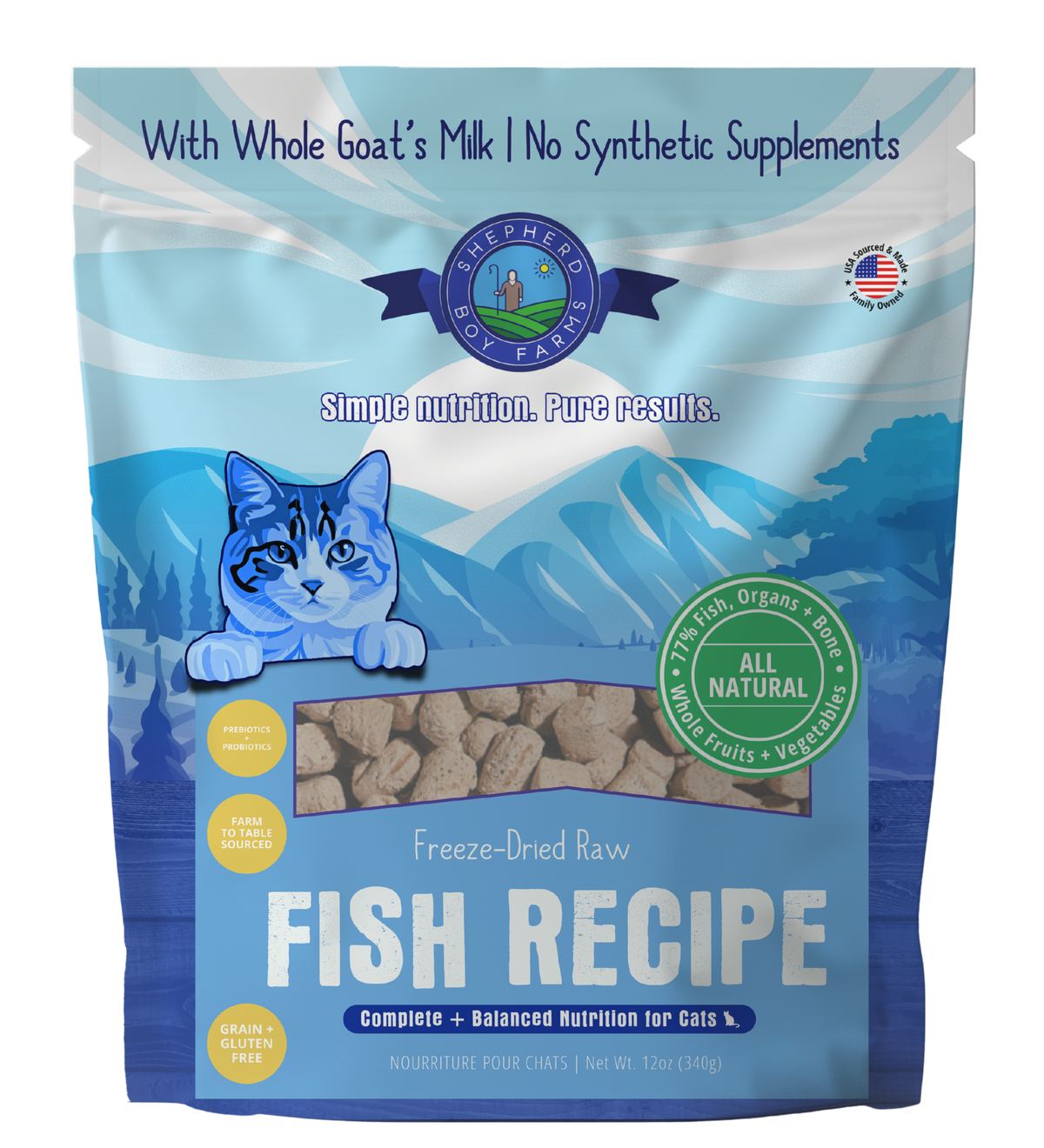 Shepherd Boy Farms | Freeze Dried Fish Recipe For Cats (12oz)