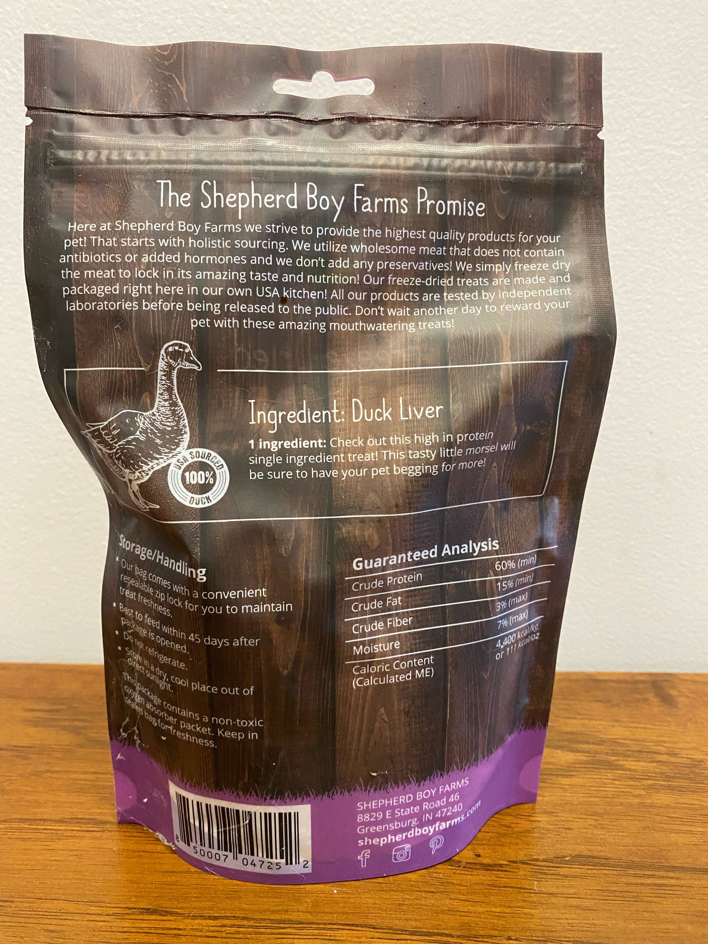 Shepherd Boy Farms - Freeze Dried Duck Liver: 3oz