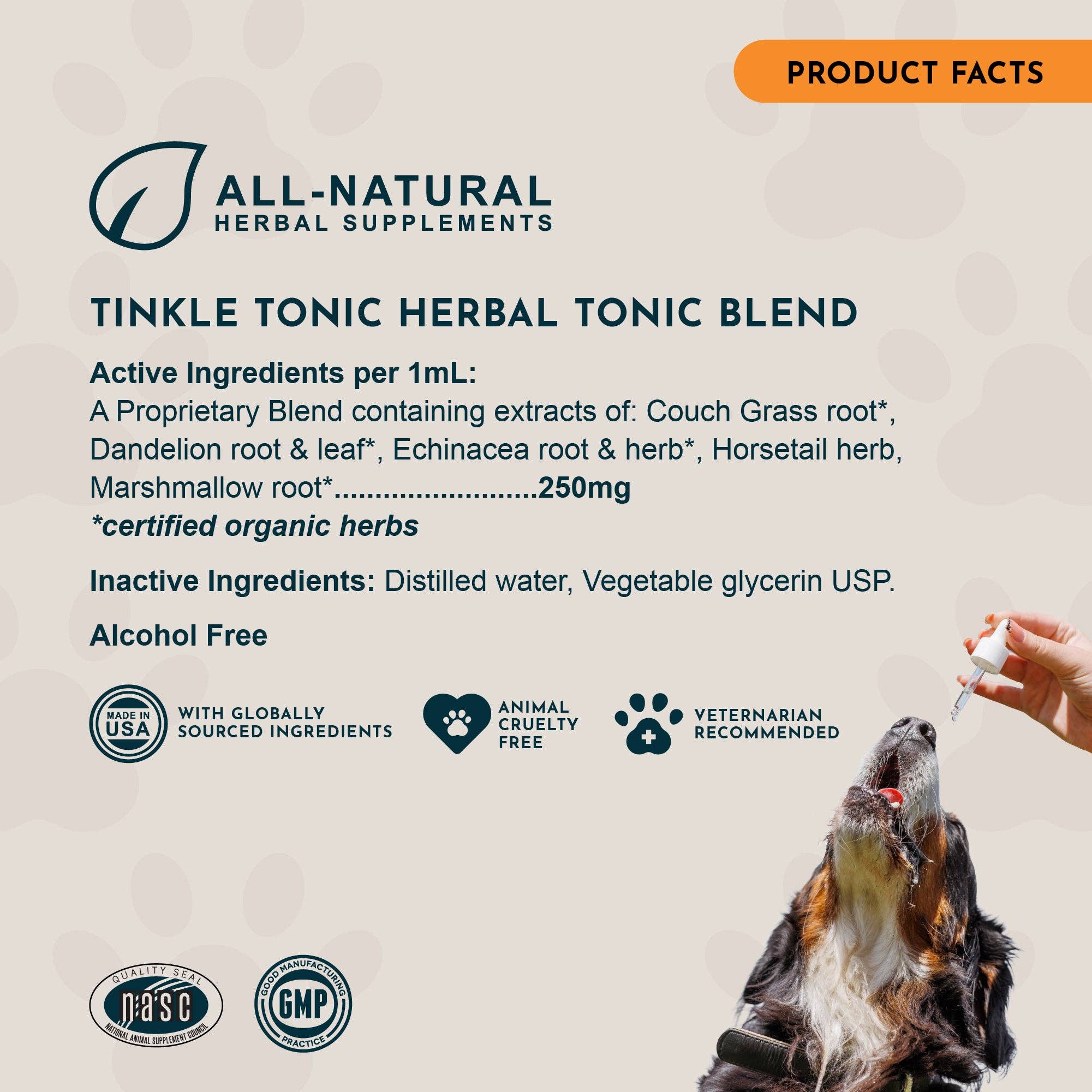 Animal Essentials | Tinkle Tonic Herbal Tonic Blend | Urinary Tract Support: 1oz