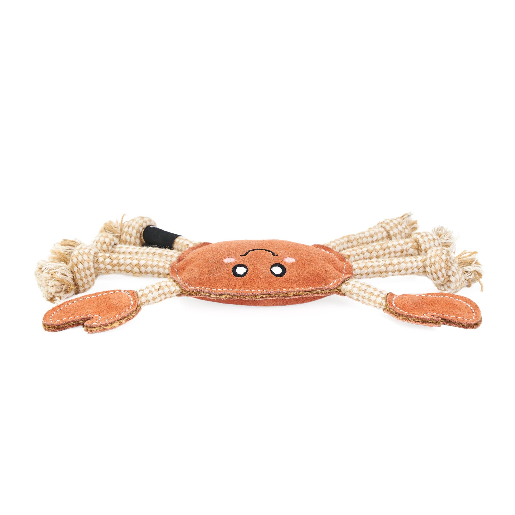 ZippyPaws - EcoZippy Suede and Rope Buddies - Crab - Dog Toy