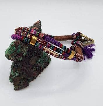 Dogs and Cats Oh My - Weave Necklace Collars for Dogs: Purple Multi / 2XLarge