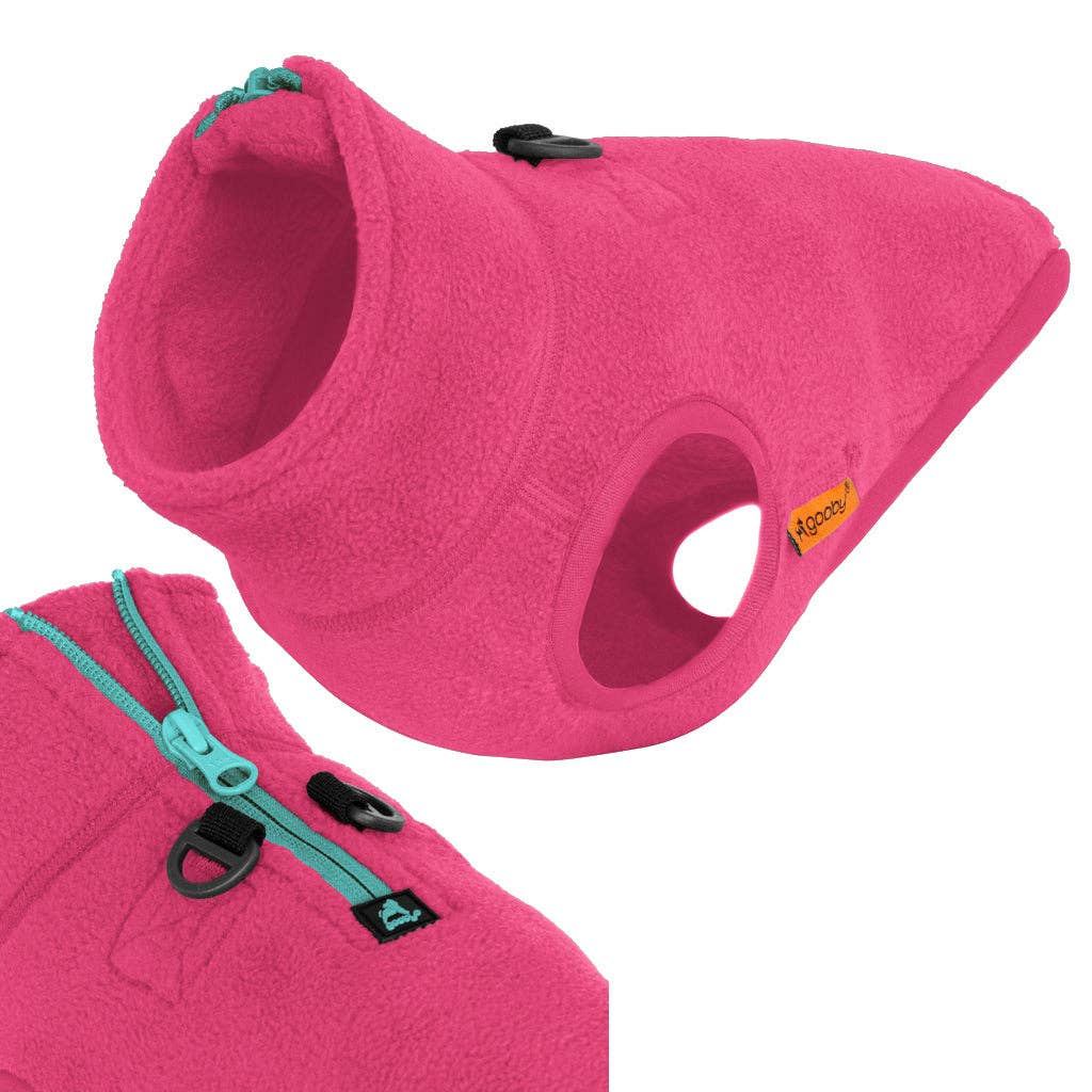 Gooby - #72211 Half Zip-Up Fleece Vest: Blue / Medium