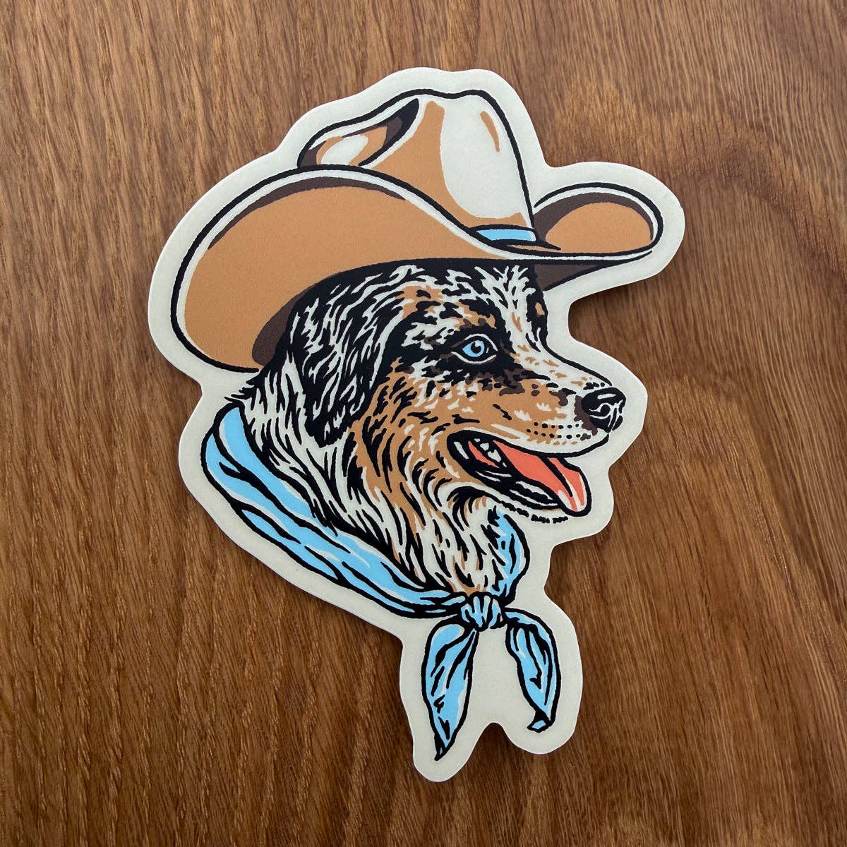 Steel Bison - Australian Shepherd (Blue Merle) Cowdog 4 Inch Matte Vinyl Sticker