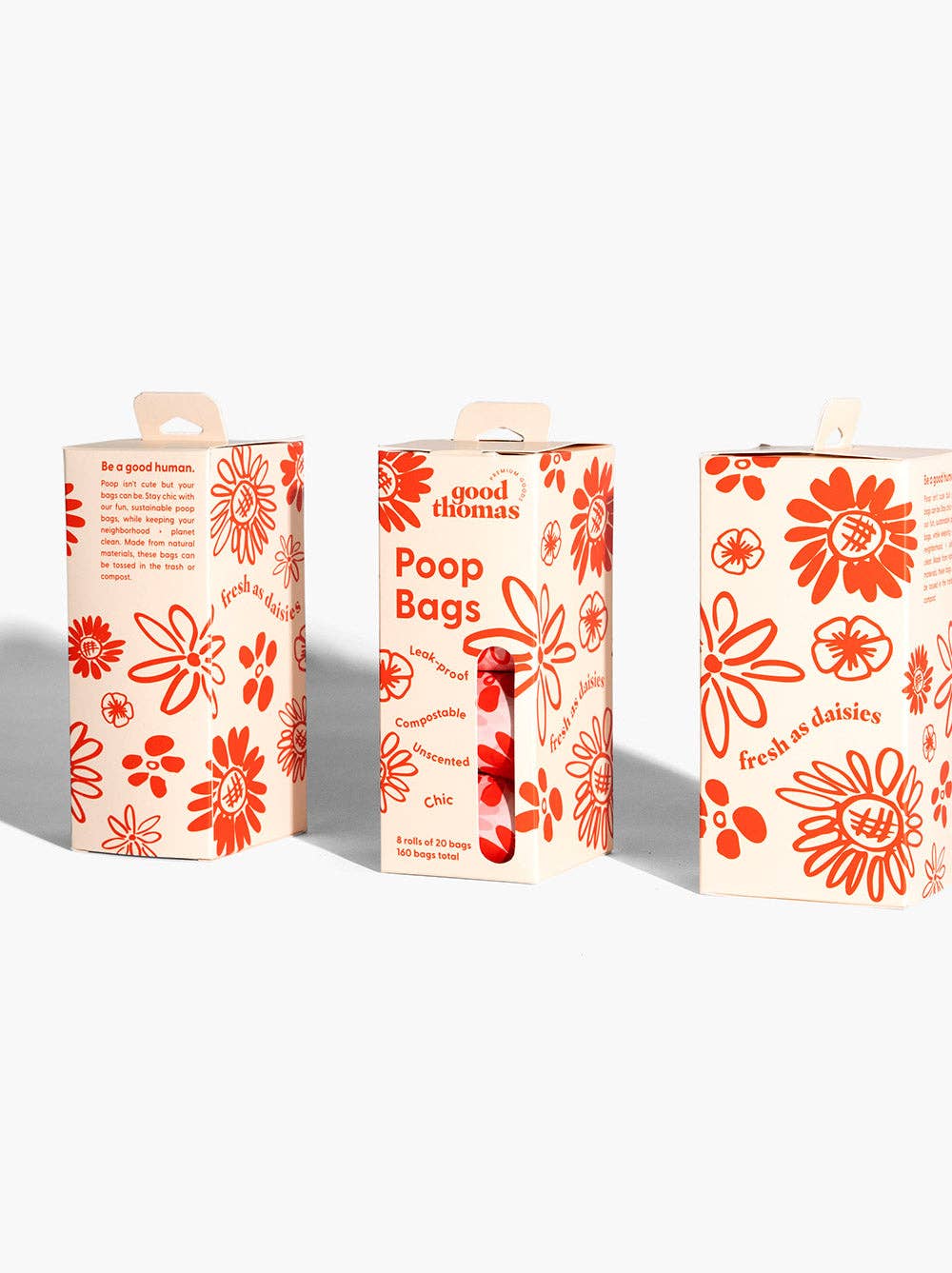 Good Thomas - Fresh as Daisies Poop Bags (1 Box): One Box of 8 Rolls