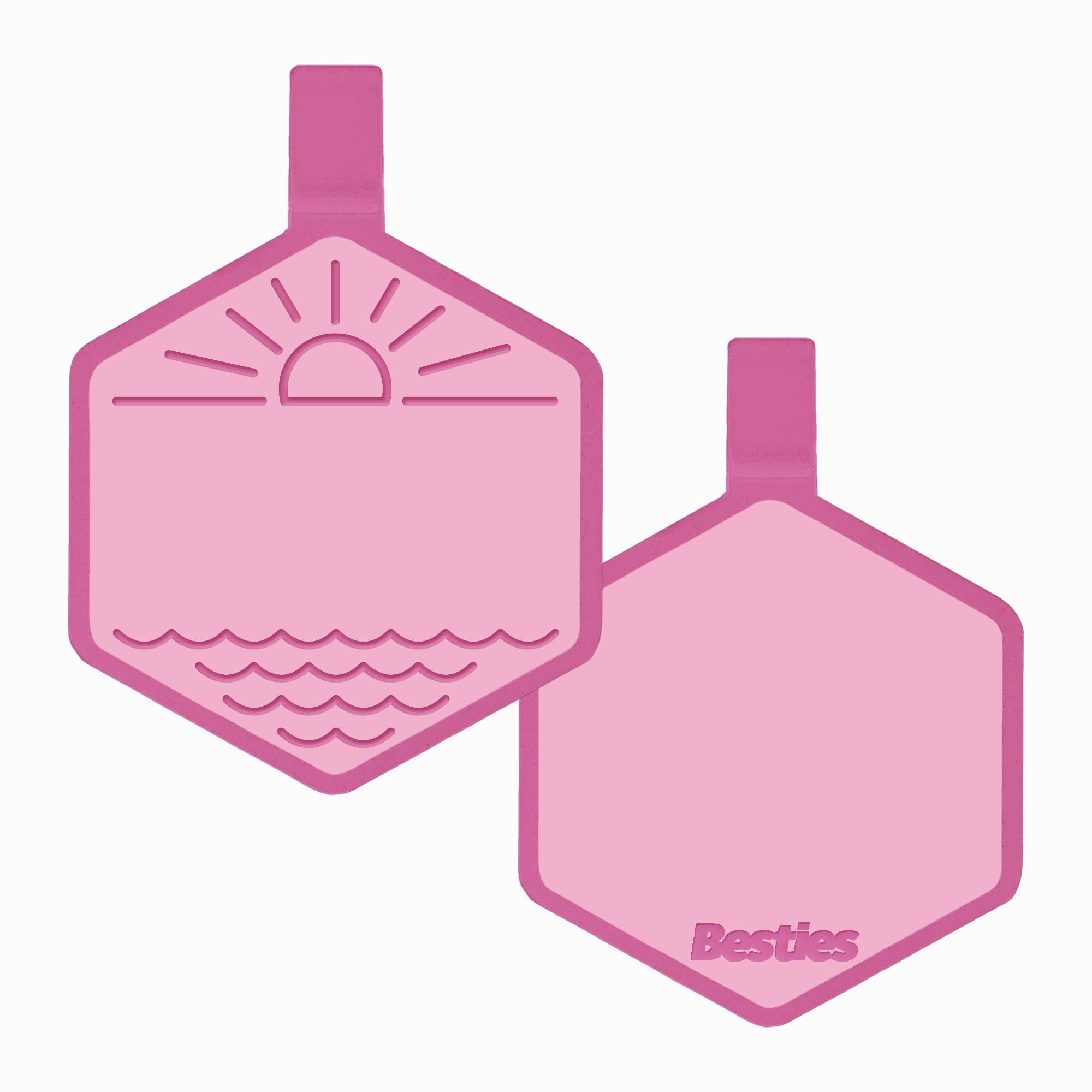 Besties Pets - Salt and Sun Silicone Dog ID Tag: Flamingo Pink