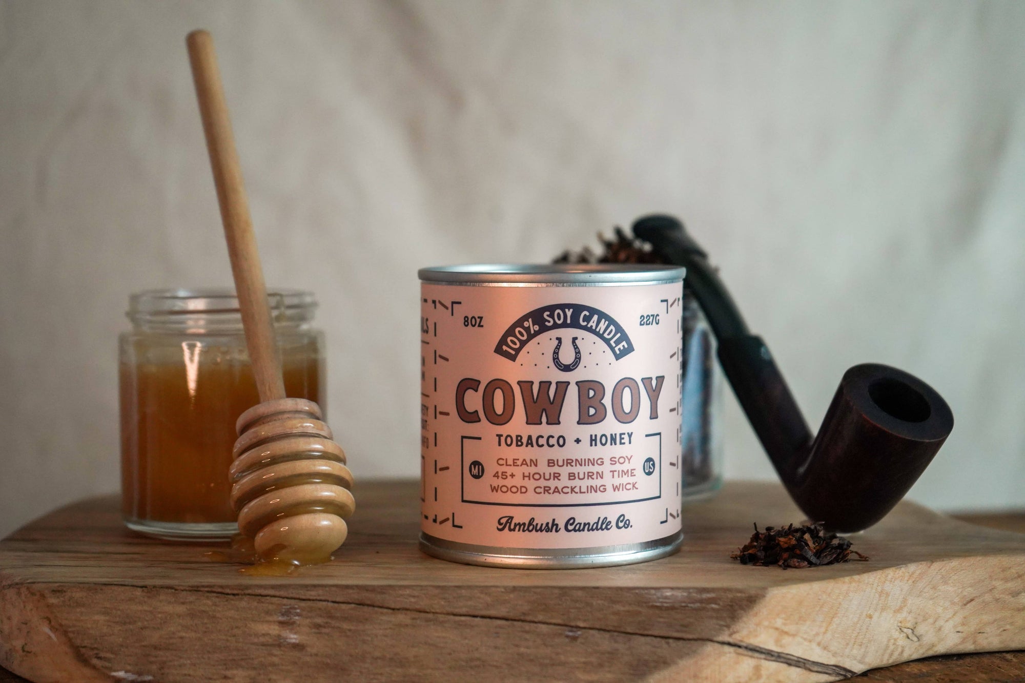 Ambush Candle Co. - Cowboy | Tobacco + Honey 8oz Soy Candle