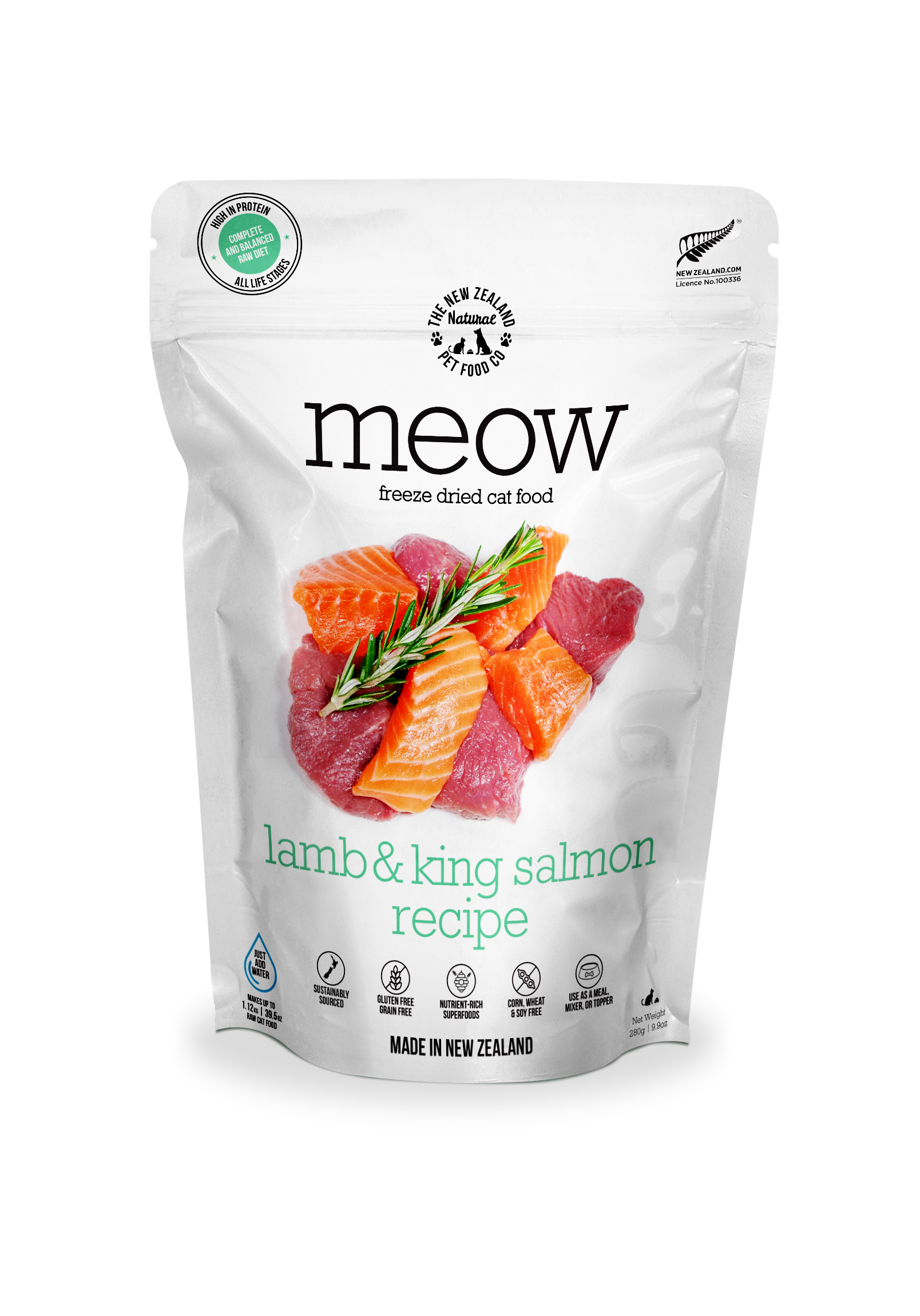 The New Zealand Natural Pet Food Co - Meow Lamb & King Salmon Freeze Dried Cat Food 1.76oz | 9.9oz: 1.76oz