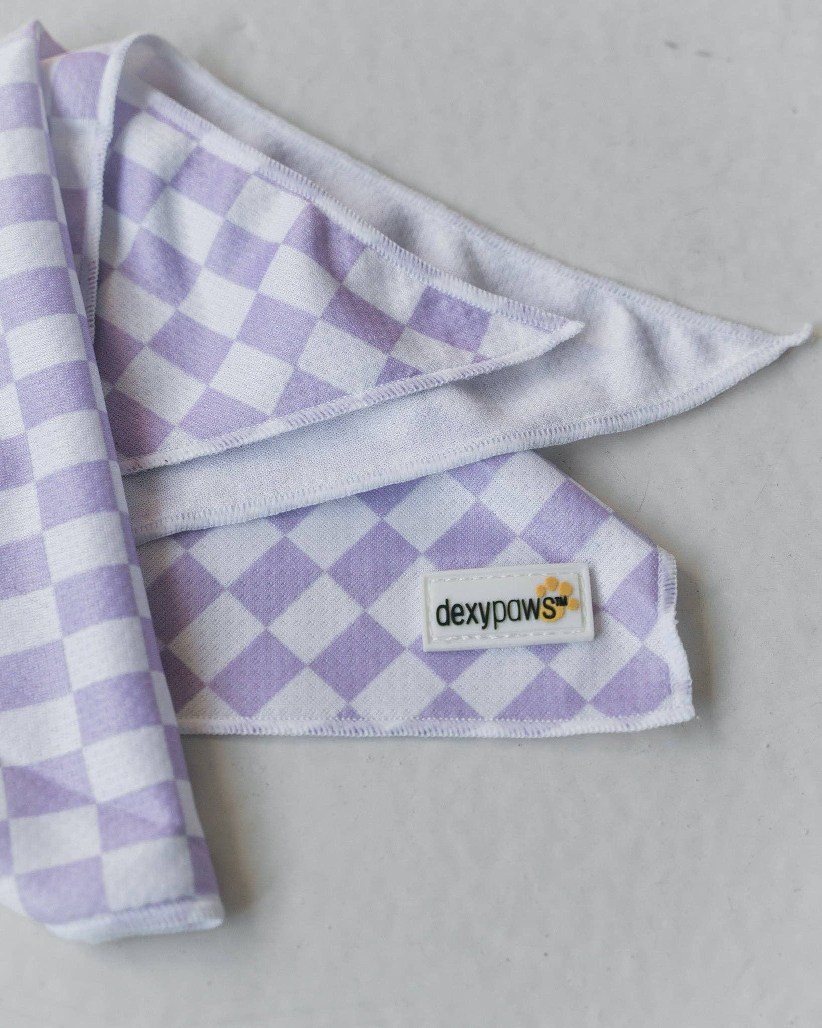 dexypaws - Cooling Bandana in Lilac Checkers: M/L