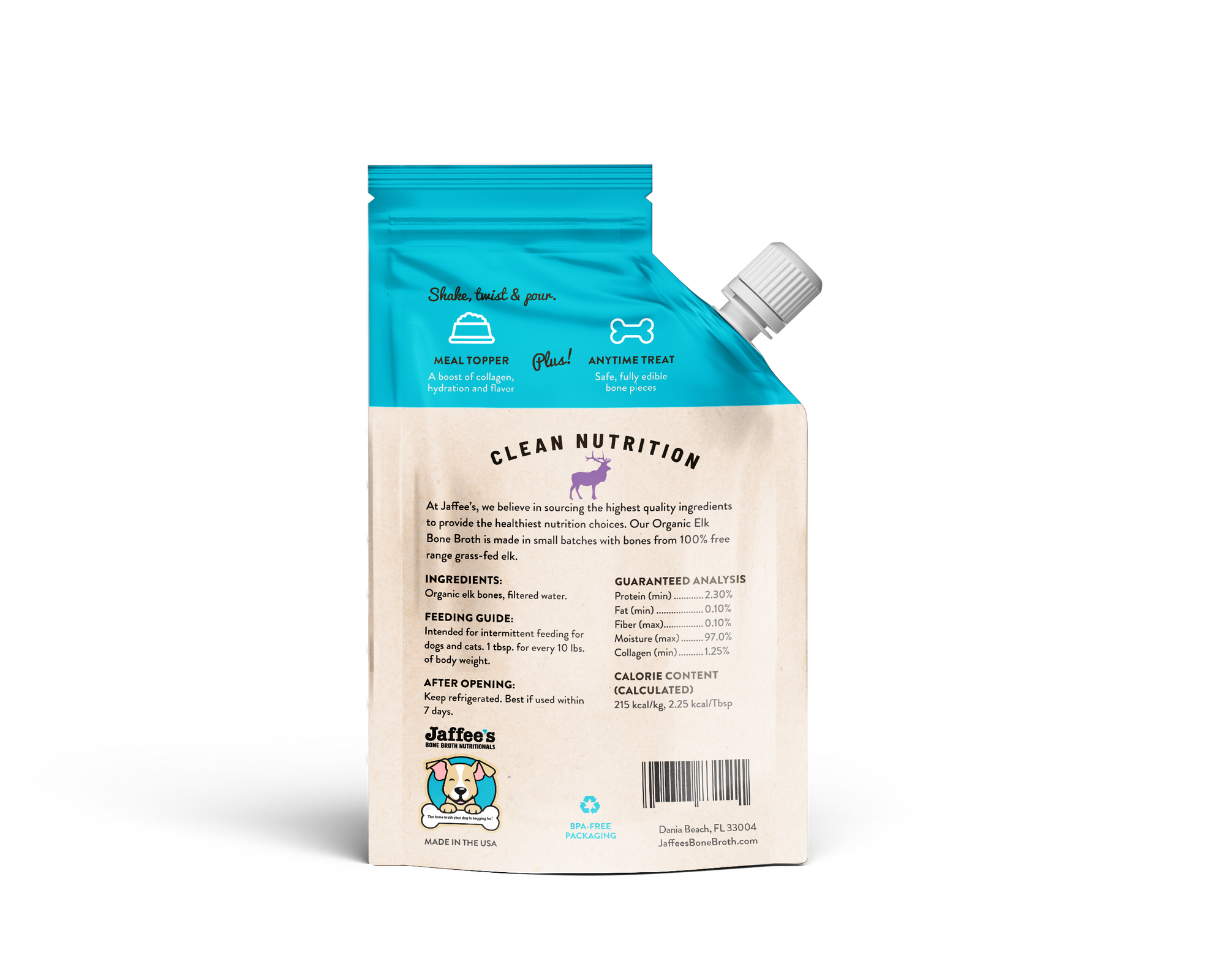Jaffee's Bone Broth - ELK Bone Broth - 20 oz Pouch