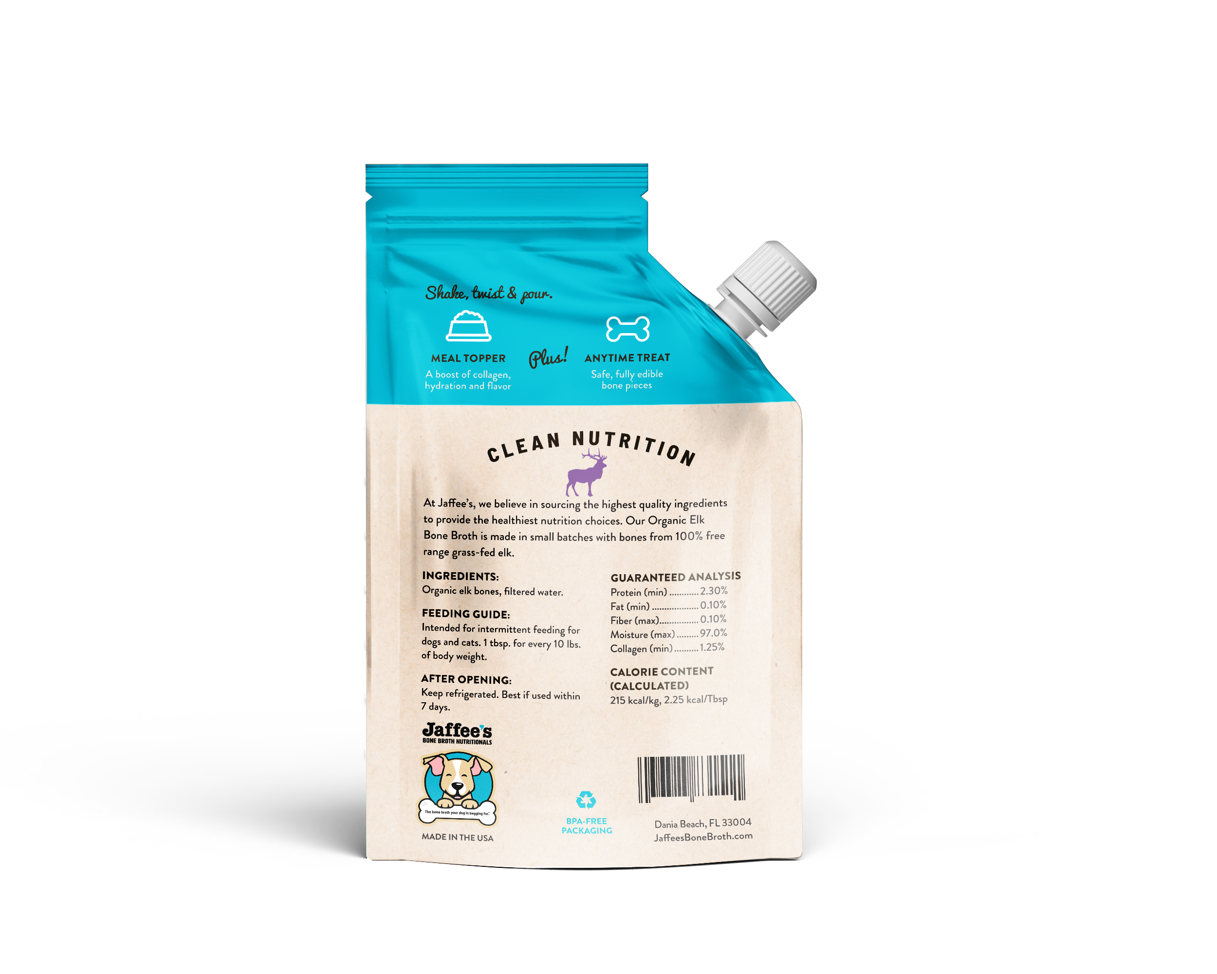 Jaffee's Bone Broth - ELK Bone Broth - 20 oz Pouch