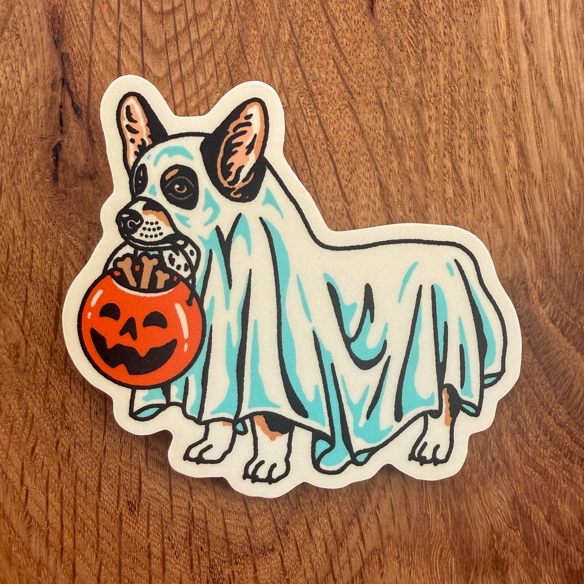 Steel Bison - Ghost Corgi (Tri Color) 3 Inch Matte Vinyl Sticker
