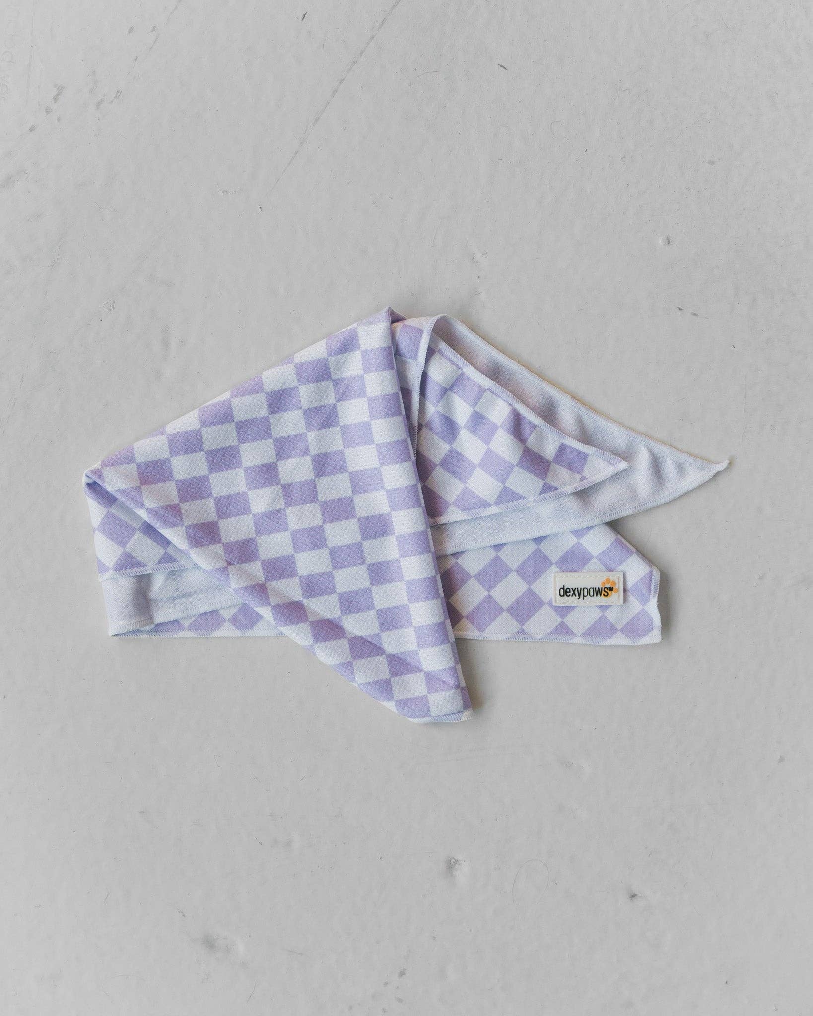 dexypaws - Cooling Bandana in Lilac Checkers: S/M