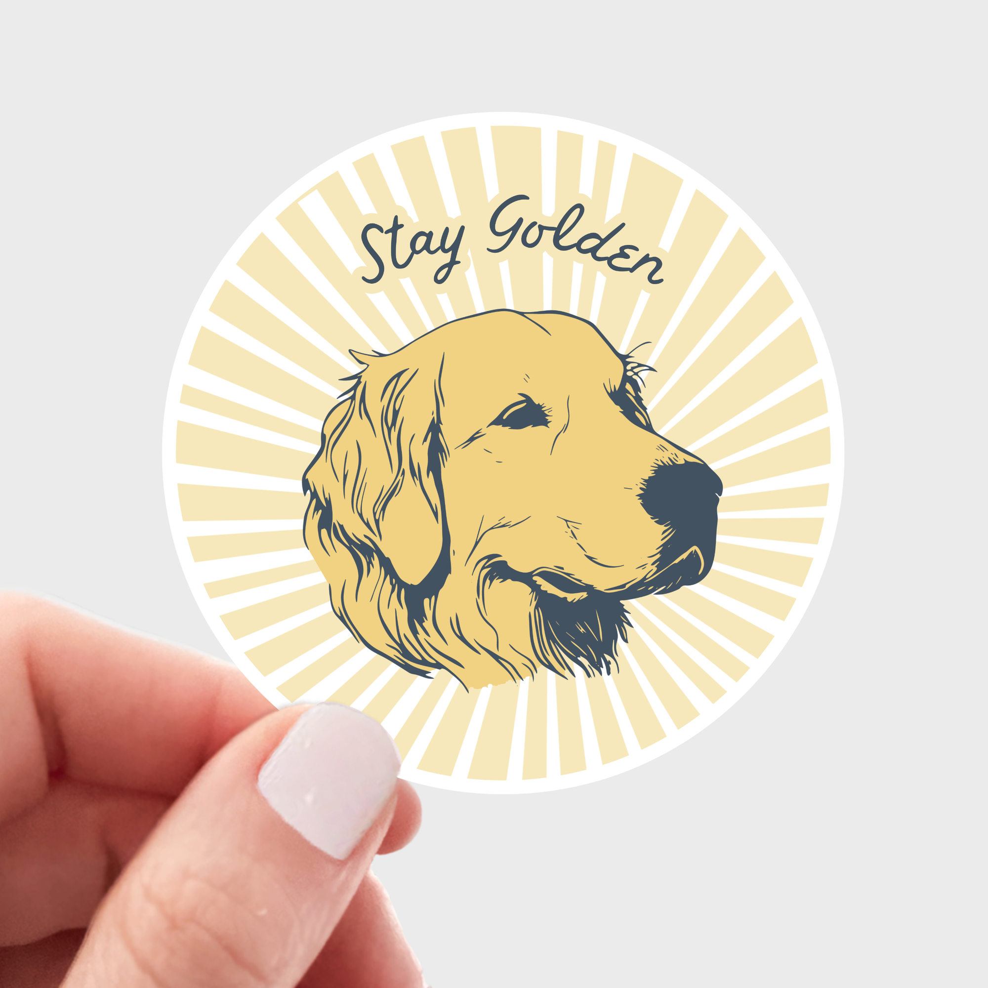 Yarnival - Stay Golden Sticker - dog mom, retriever, pet store, puppy