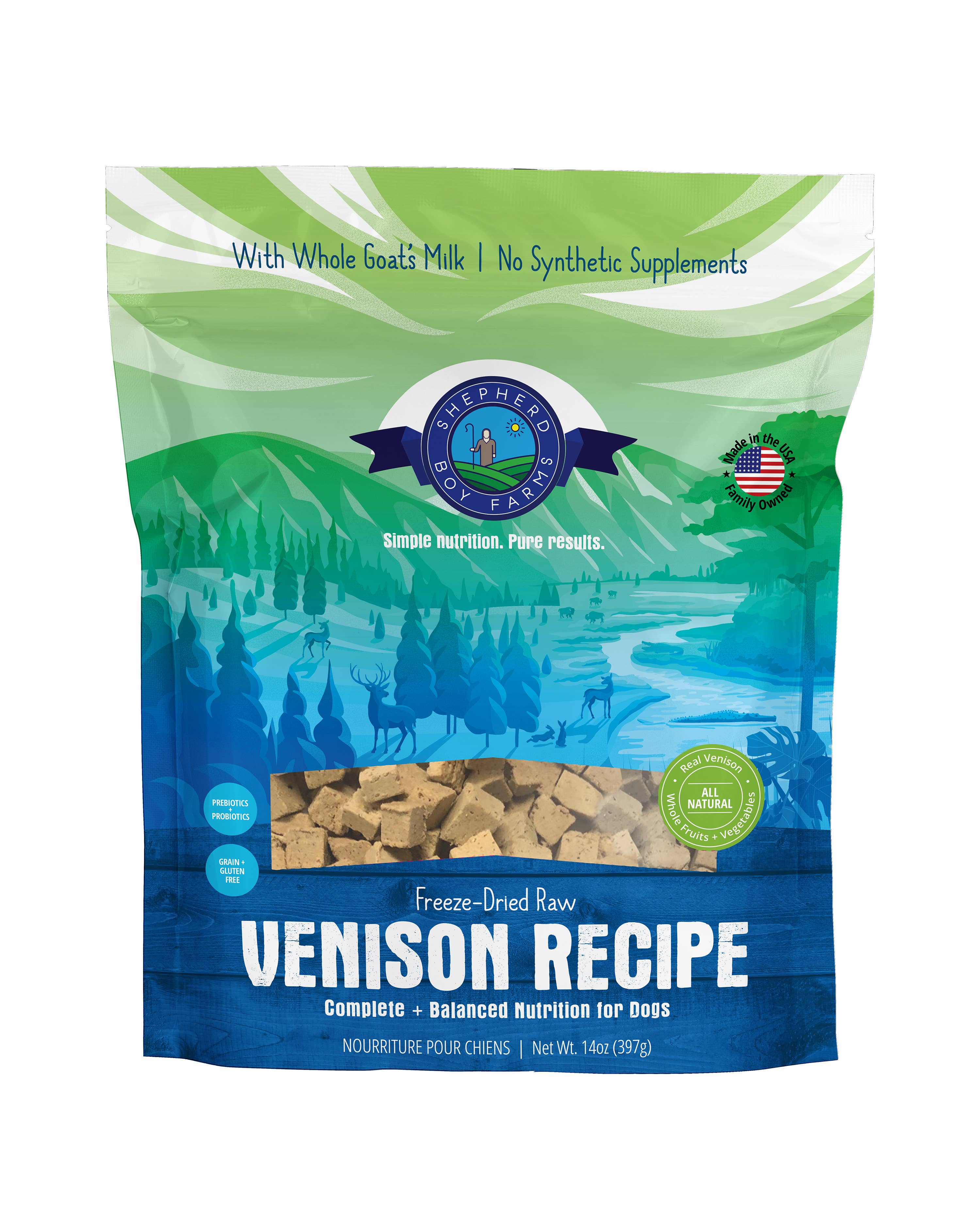 Shepherd Boy Farms - Freeze Dried Venison Recipe Food for Dogs
