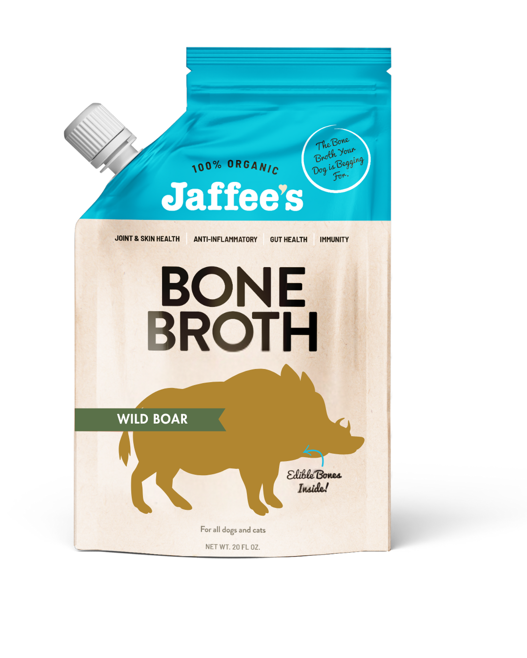 Jaffee's Bone Broth - WILD BOAR Bone Broth - 20 oz Pouch
