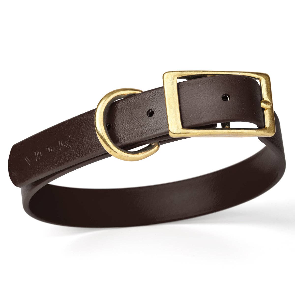 Dogline - Viper Biothane Waterproof Collar - Brass Hardware: Coyote Brown / 18"-22" / 1"