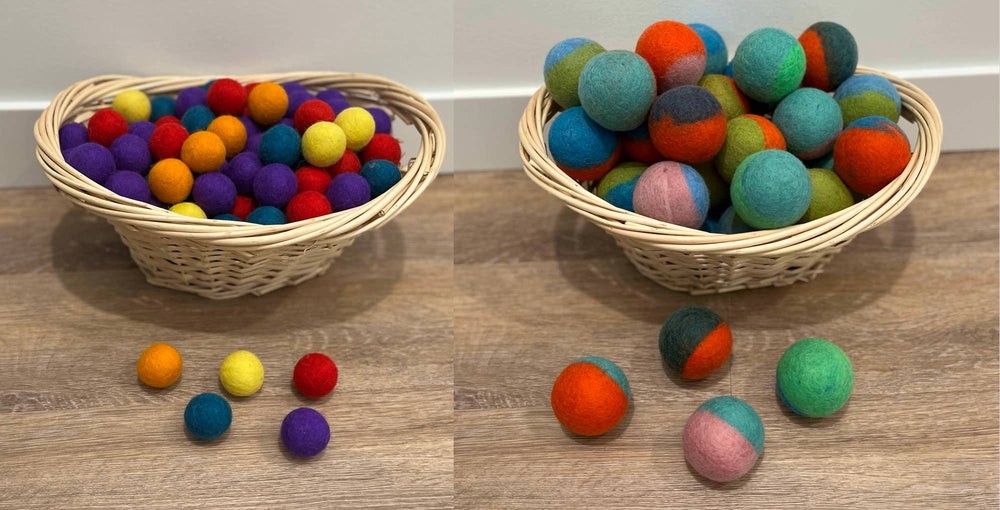 Handmade Felt Balls made of 100% New Zealand Wool: 2.3" (6cm)
