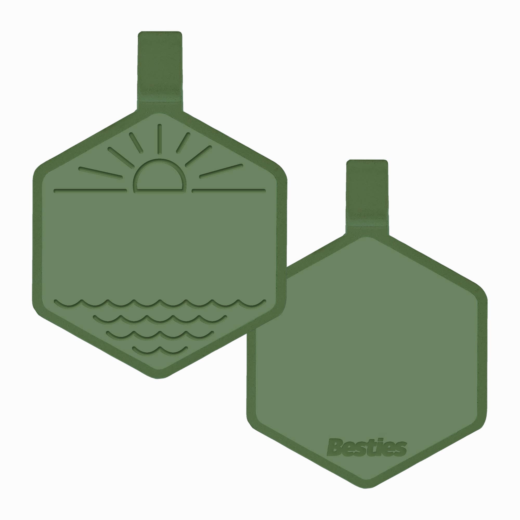 Besties Pets - Salt and Sun Silicone Dog ID Tag: Sage