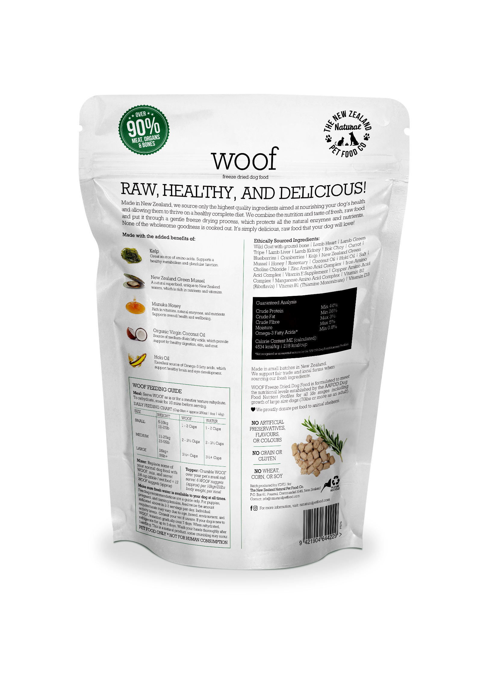 The New Zealand Natural Pet Food Co - Woof Wild Goat Freeze Dried Dog Food 1.76oz | 9.9oz | 2.2lb: 9.9oz