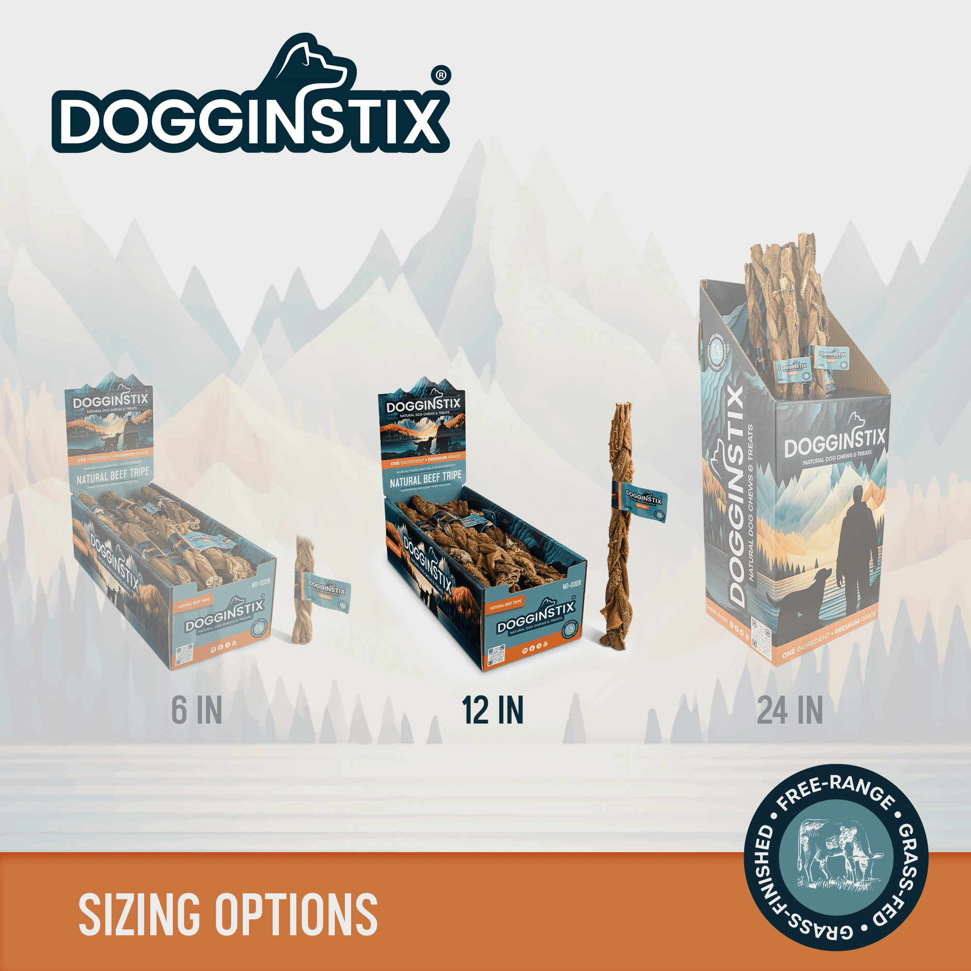 Dogginstix - 12" Braided Beef Tripe Sticks