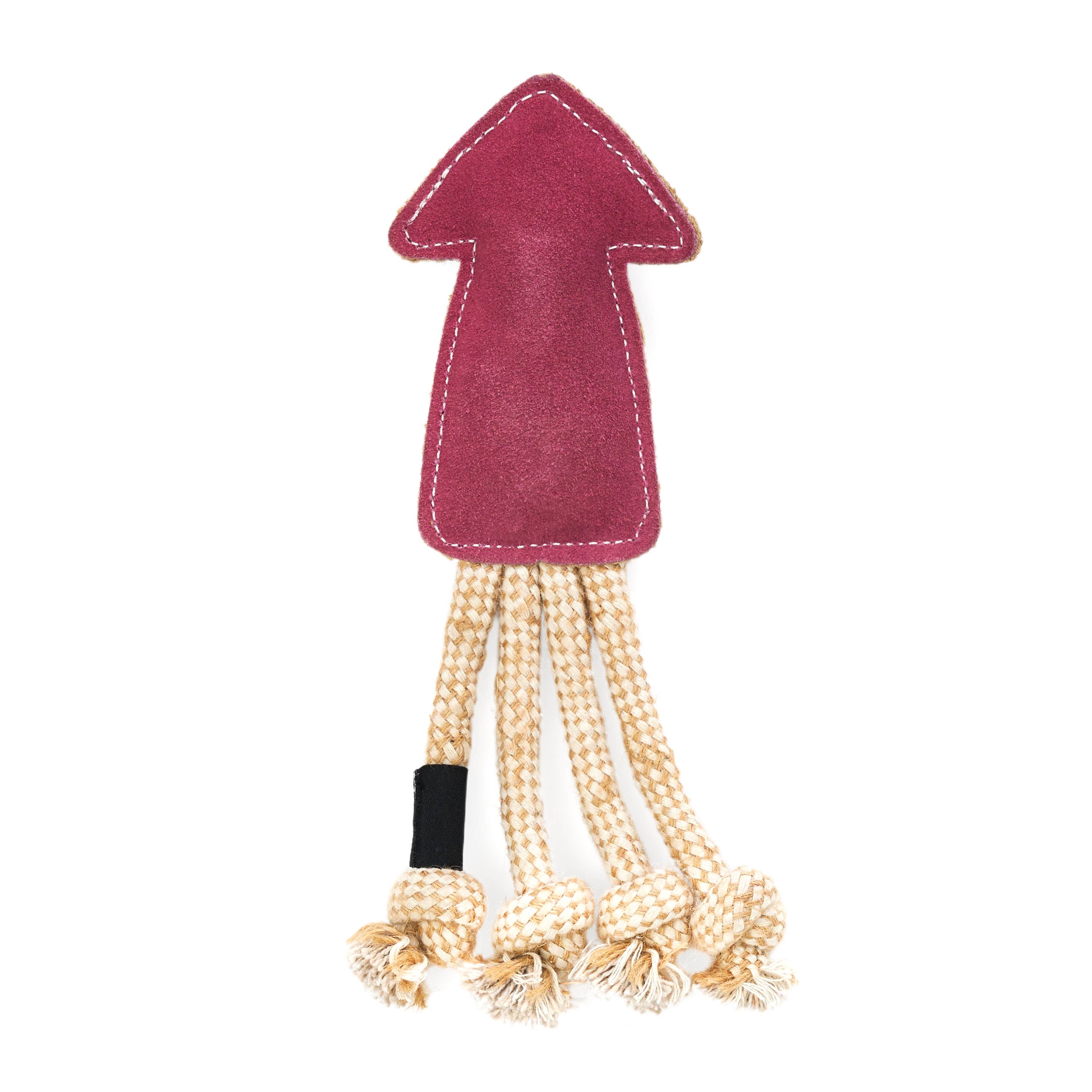 ZippyPaws - EcoZippy Suede and Rope Buddies - Squid - Dog Toy