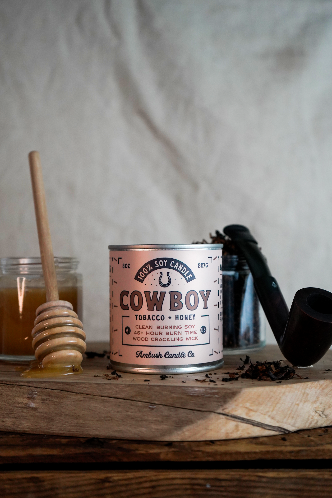 Ambush Candle Co. - Cowboy | Tobacco + Honey 8oz Soy Candle