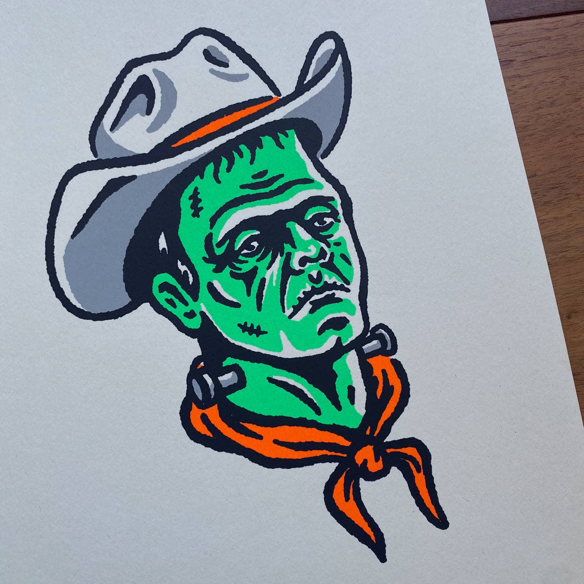 Steel Bison - Cowboy Frank - Signed 8x10in Silkscreen Print