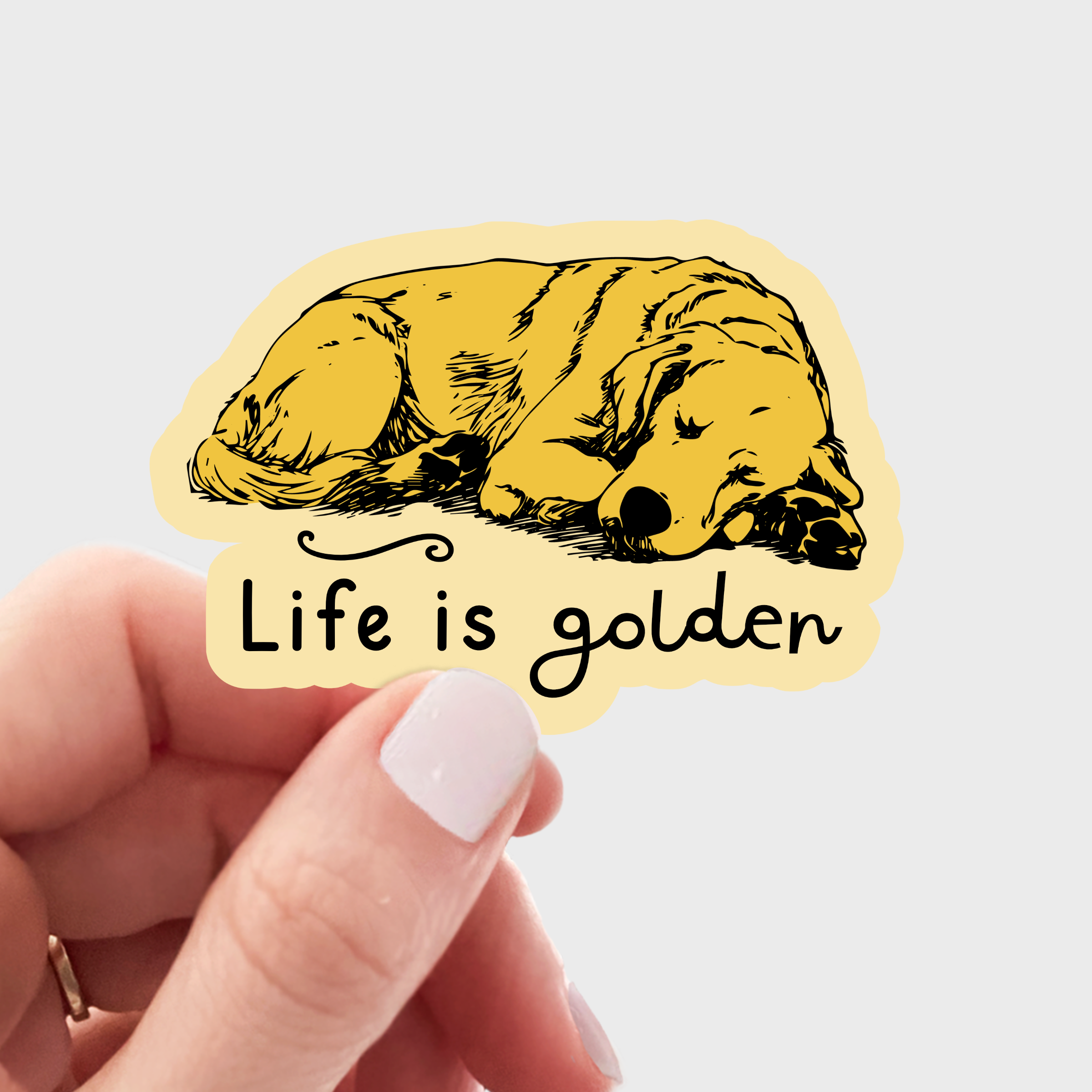 Yarnival - Life is Golden Sticker - dog mom, retriever, pet store